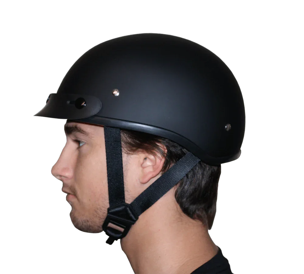 Daytona Helmets DOT Approved Daytona Skull Cap Half Shell Motorcycle Helmet - Beanie Style for Motorcycles, Cruisers, Scooters, and Mopeds - Gun Metal Grey Metallic