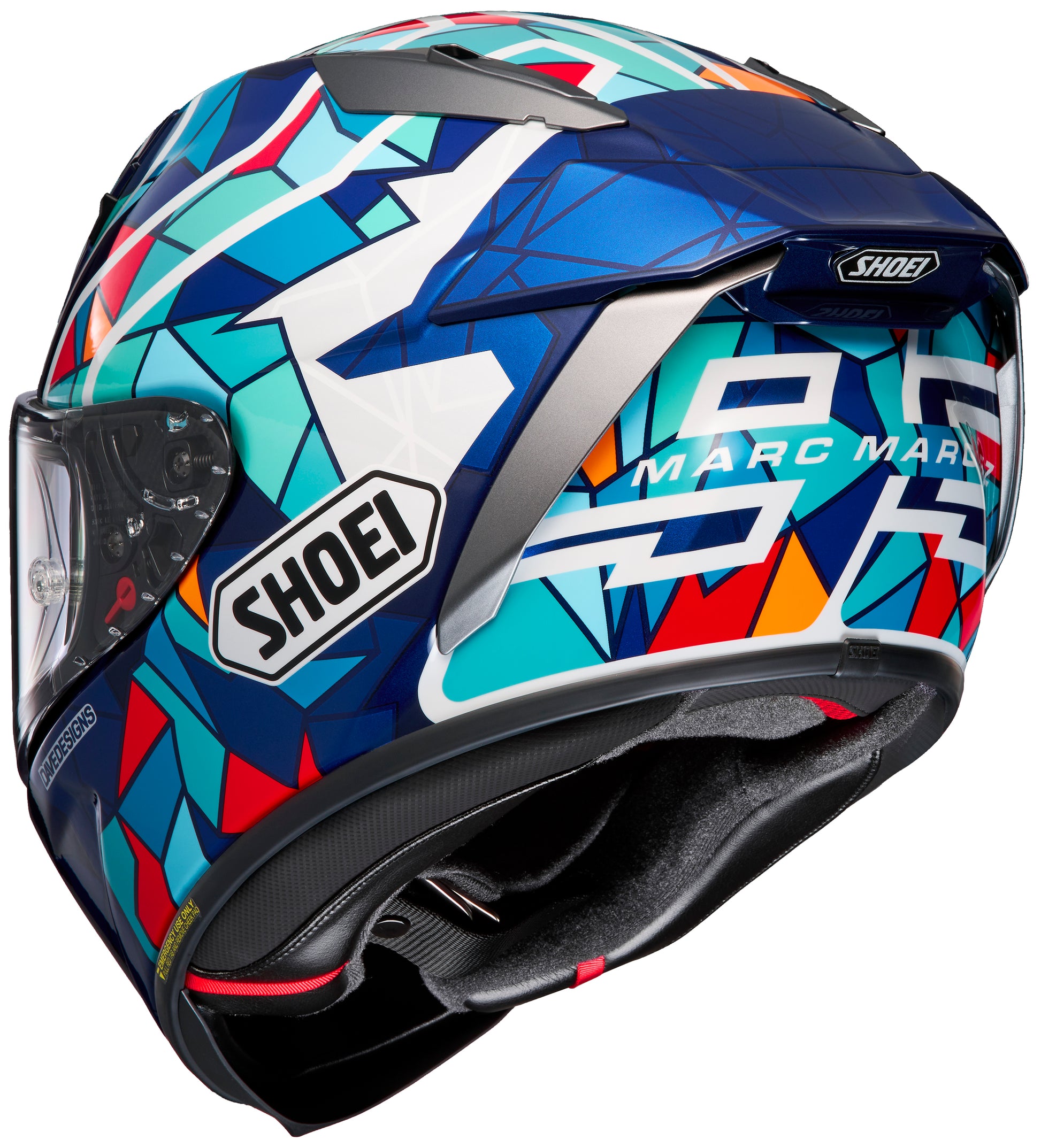 Shoei X-15 Marquez Barcelona Full Face Helmet - TC-10 - rear