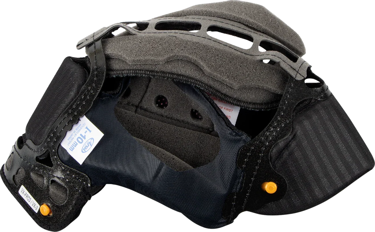 Arai VX-Pro3 motorcycle helmet interior with comfort padding and ventilation slots