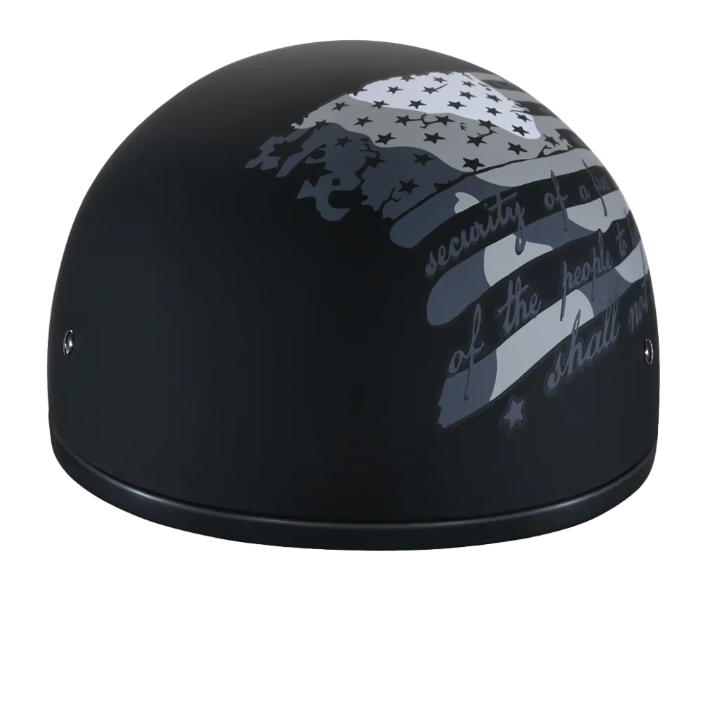 Daytona Helmets DOT Approved Daytona Motorcycle Half Face Helmet - Skull Cap Graphics for Men & Women, Scooters, ATVs, UTVs & Choppers - W/ 2nd Amendment