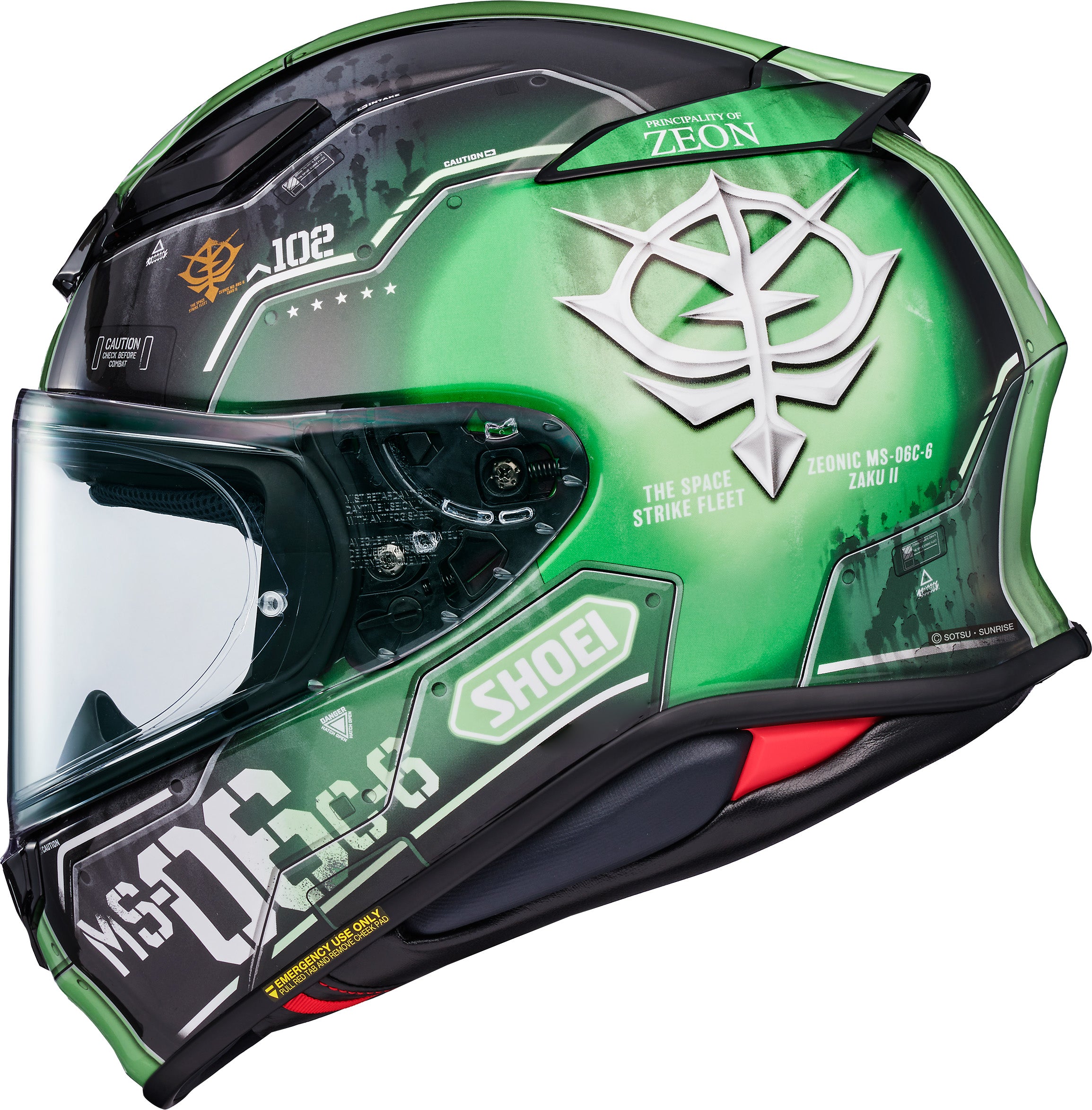 Shoei RF-1400 MS-06C-6 Zaku II Full Face Helmet - TC-4 - side