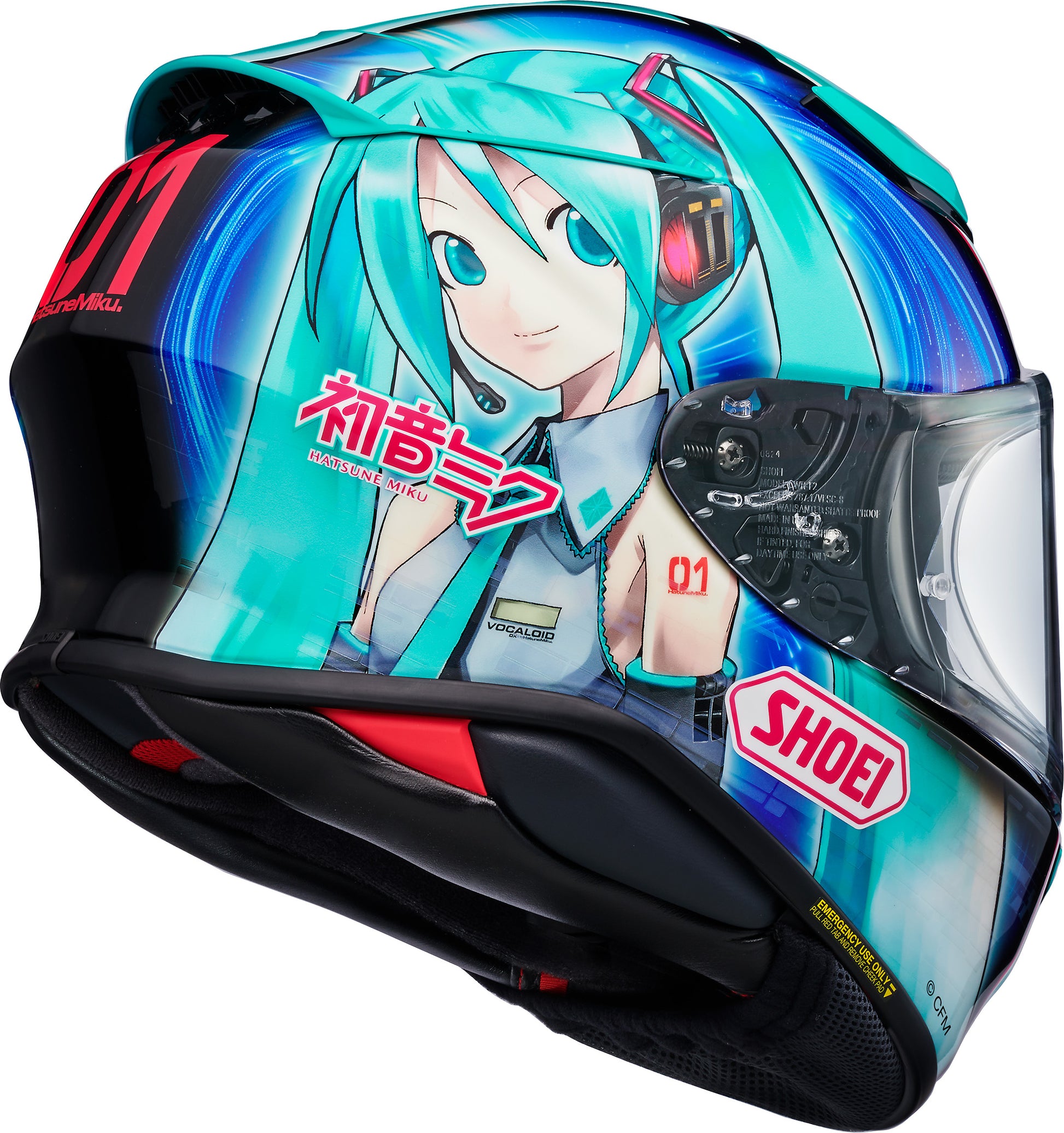 Shoei RF-1400 Hatsune Miku Full Face Helmet - TC-4 - rear