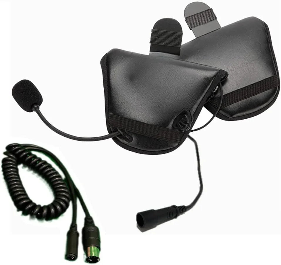 The Helmet Shop 7-PIN Half Helmet Headset Compatible with Harley-Davidson Audio Systems – Lower Cord Included | Ear Protection from Wind Noise and Cold Weather