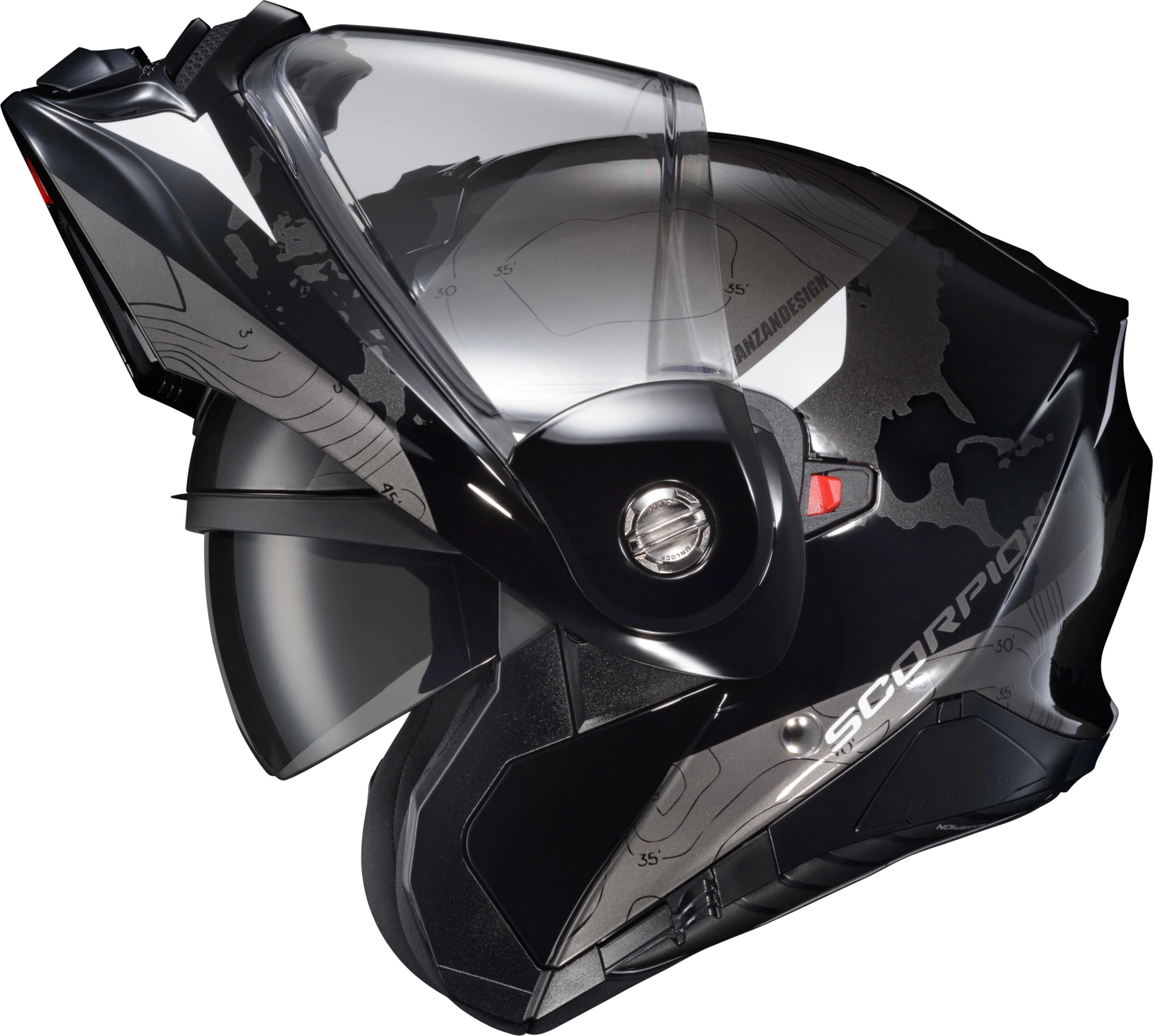 SCORPION EXO EXO-AT960 Modular Helmet Topographic