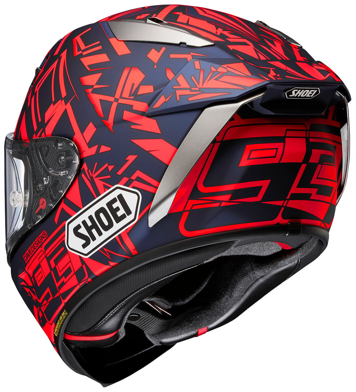 Shoei X-15 Marquez Dazzle Full Face Helmet - TC-10 - rear