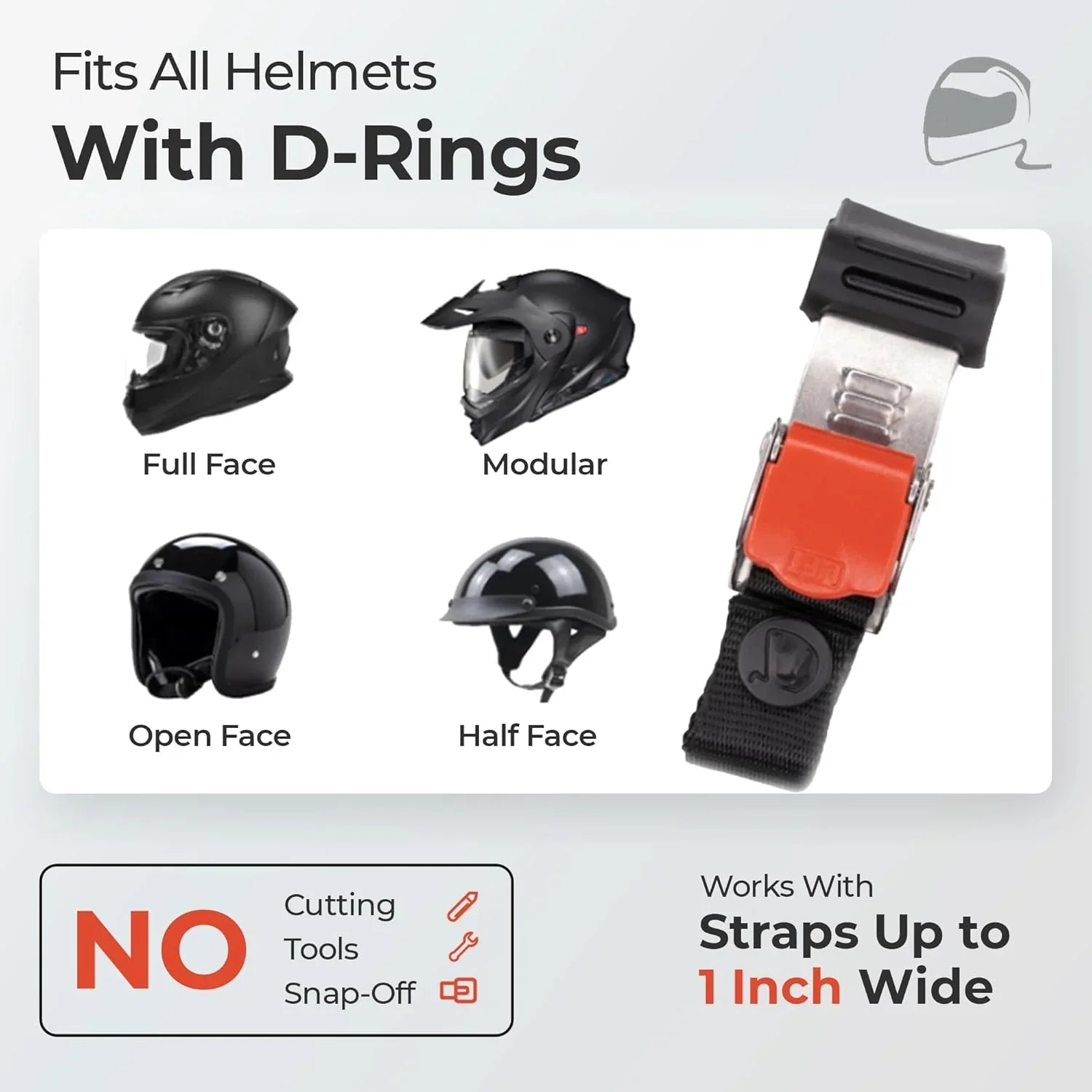 The Helmet Shop Helmet Quick Release Buckle Kit – Ratcheted Stainless Steel Chin Strap Adapter