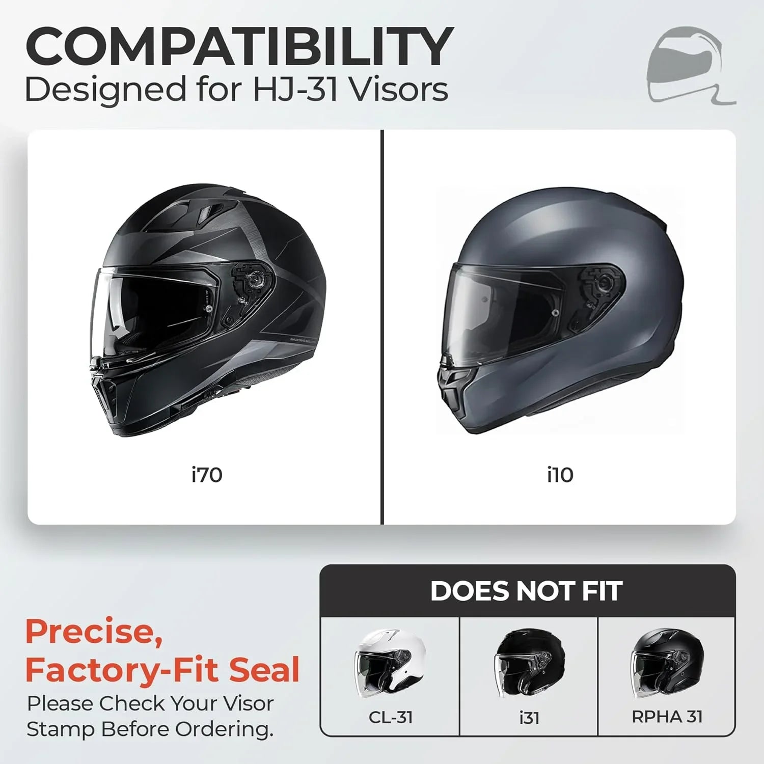 The Helmet Shop DKS238 Clear Anti-Fog Pinlock Insert for HJC i10 & i70 Helmets – Fits HJ-31 Shield