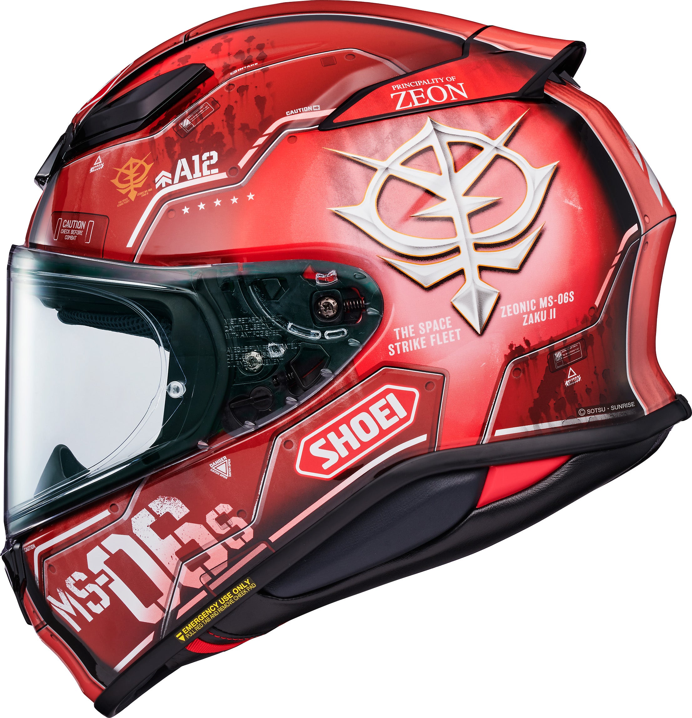 Shoei RF-1400 MS-06S Chars Zaku II Full Face Helmet - TC-1 - side