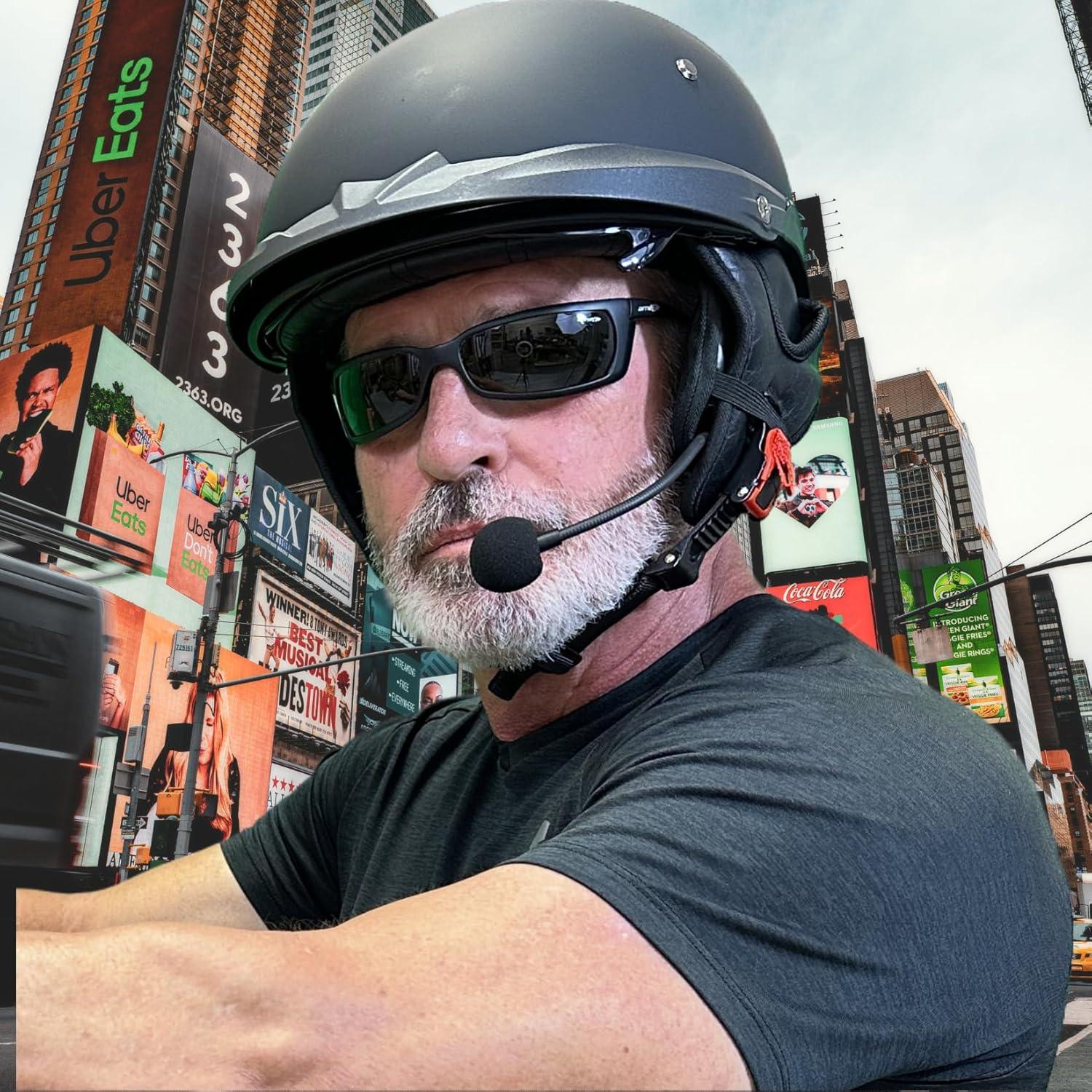 The Helmet Shop Half Helmet Speaker Pouch & Ear Protection Pads – Bluetooth & Corded Headset Compatible