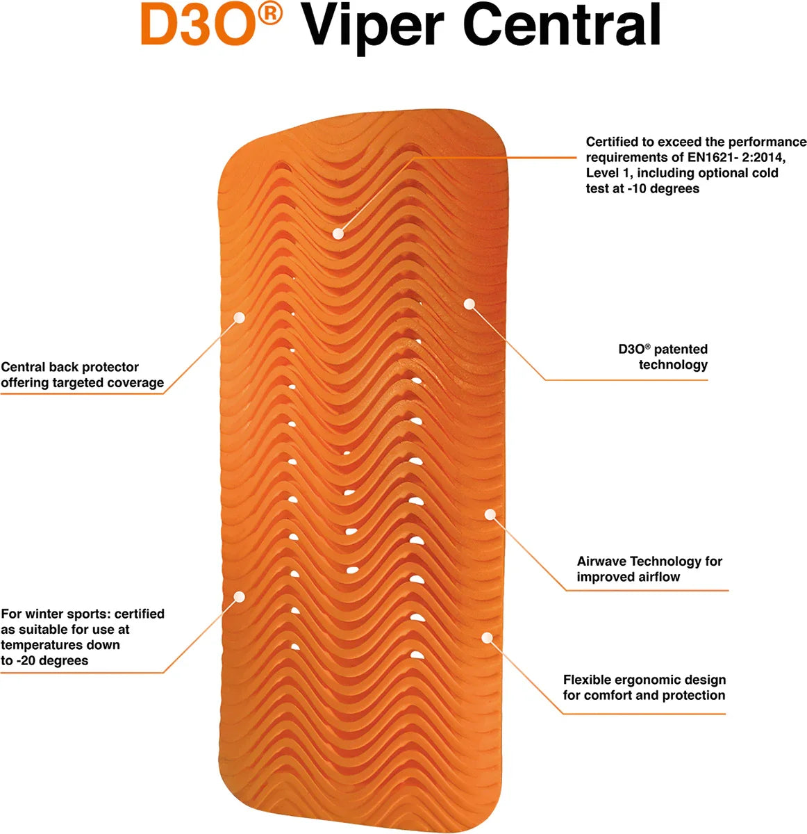 ICON D3O- Viper Central Back Impact Protector
