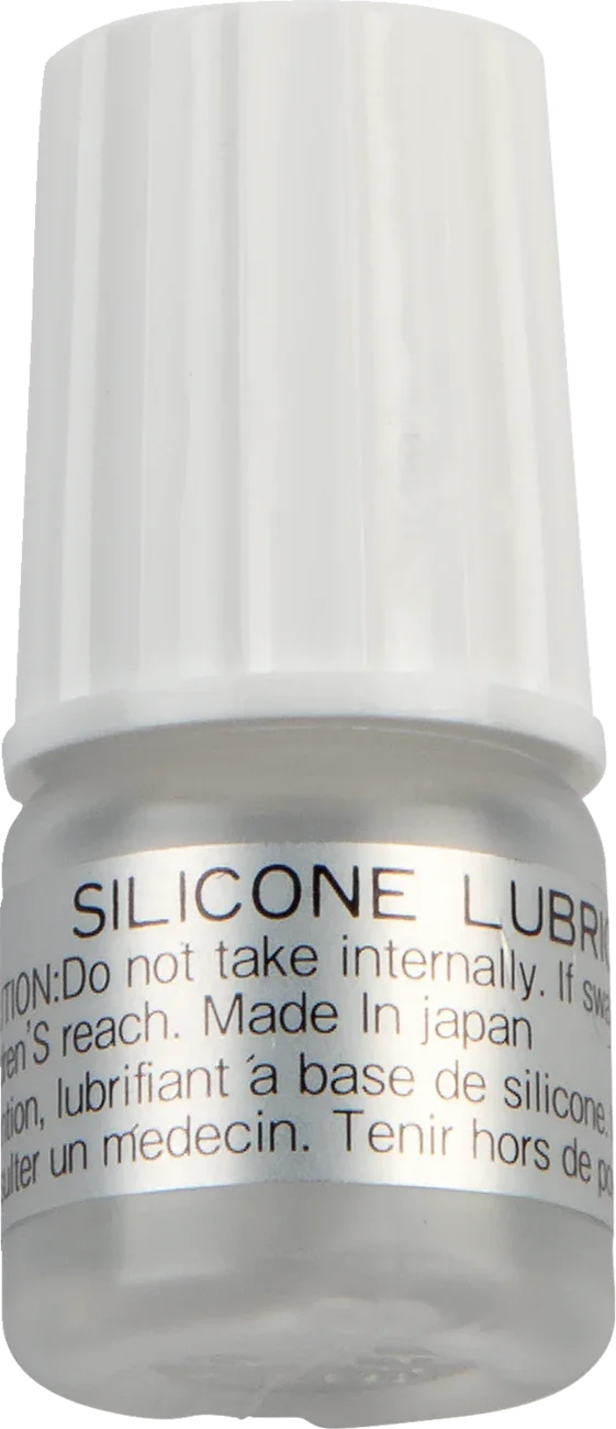 Silicone lubricant bottle for motorcycle helmet visor maintenance, made in Japan