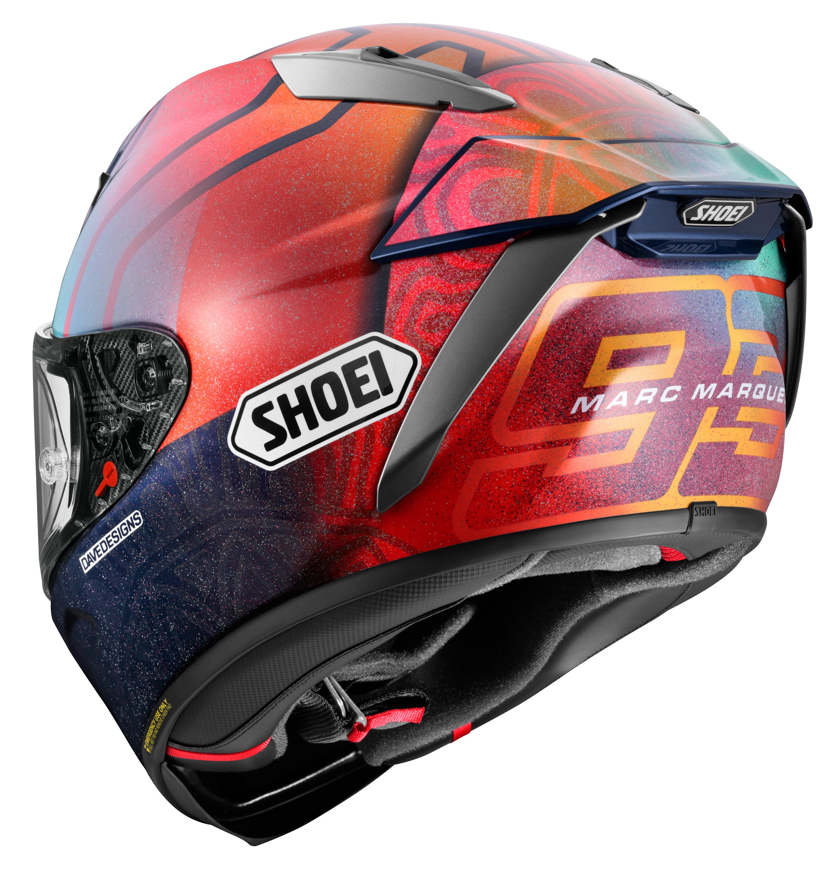 Shoei X-15 Marquez Holi Full Face Helmet - TC-1 - rear