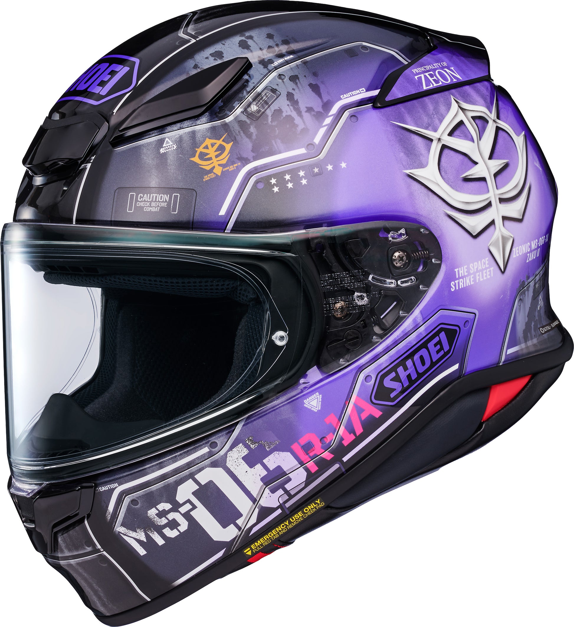 Shoei RF-1400 Black Ti-Star's Zaku II High Mobility Type Full Face Helmet - TC-12