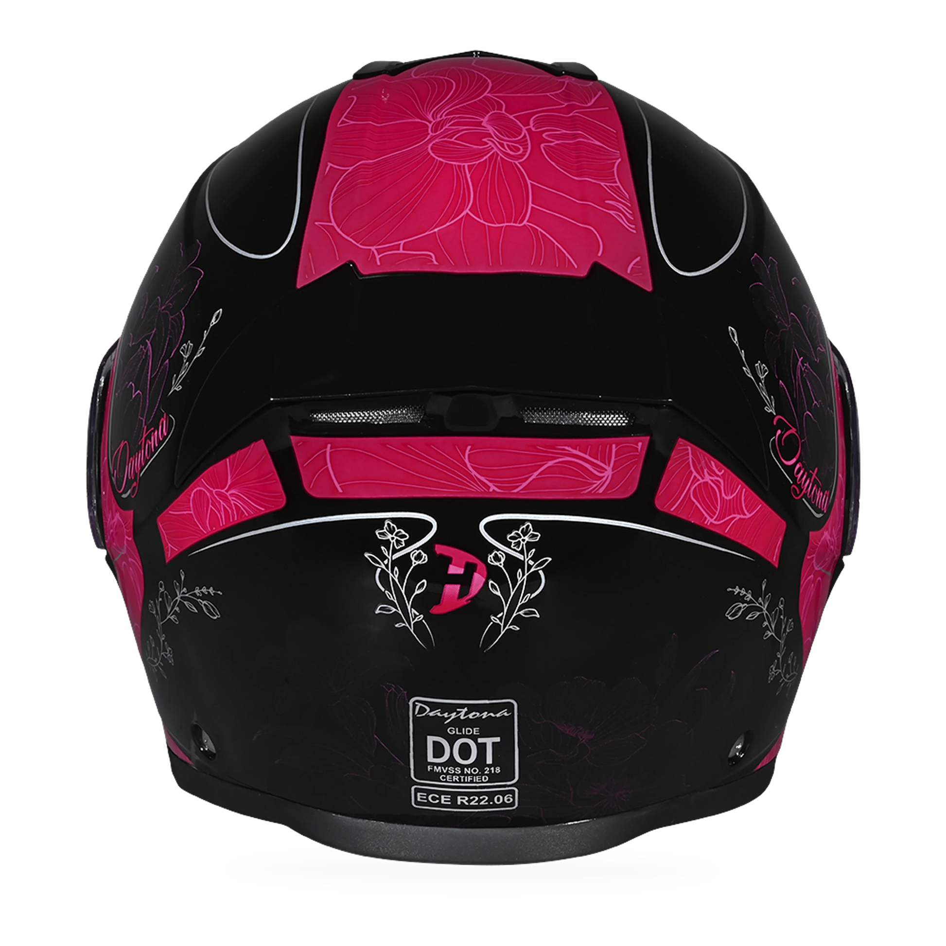 Daytona Helmets Daytona Glide Modular Motorcycle Helmet - DOT Approved, Bluetooth Ready, Dual Visor, Men/Women/Youth - W/ Flowers