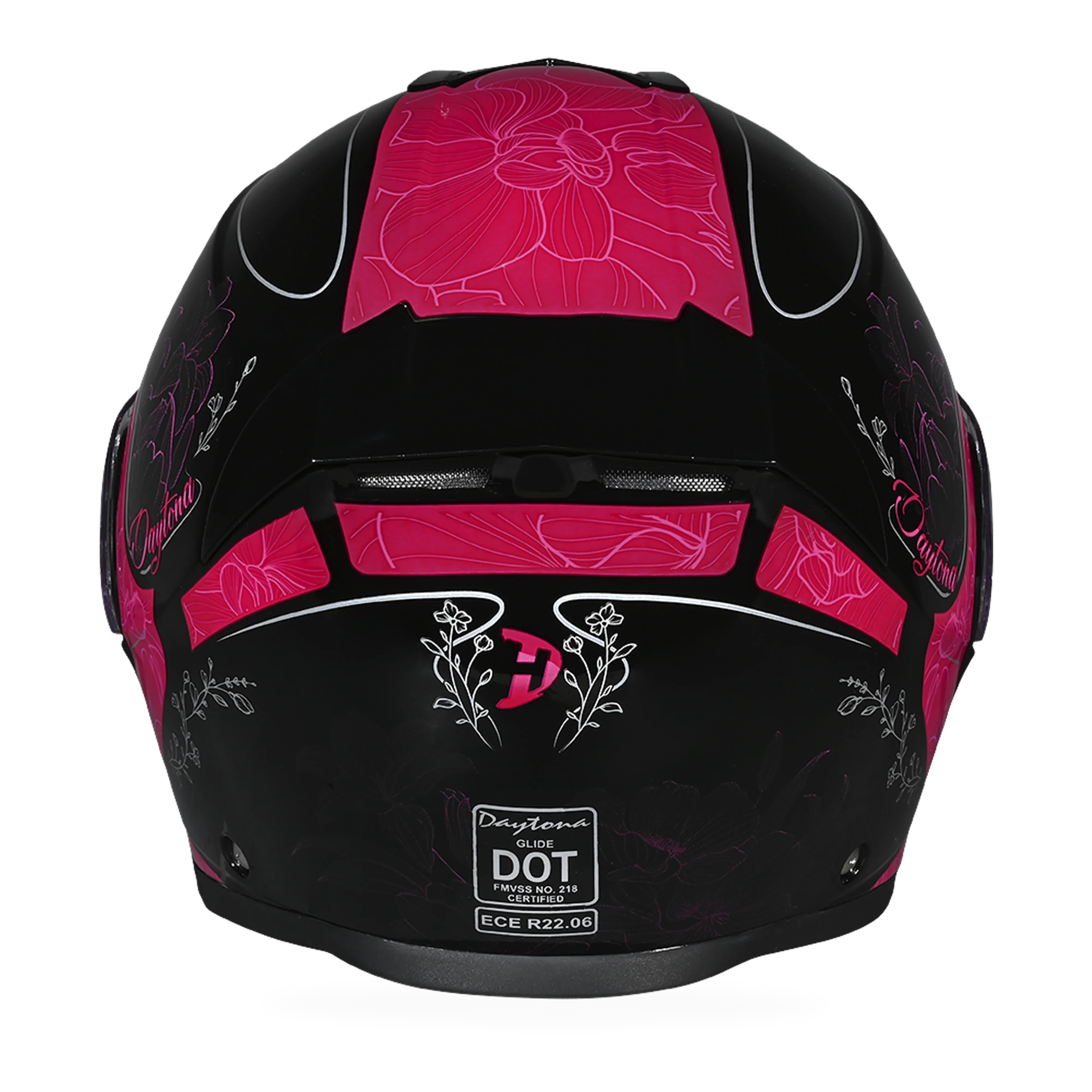 Daytona Helmets Daytona Glide Modular Motorcycle Helmet - DOT Approved, Bluetooth Ready, Dual Visor, Men/Women/Youth - W/ Flowers