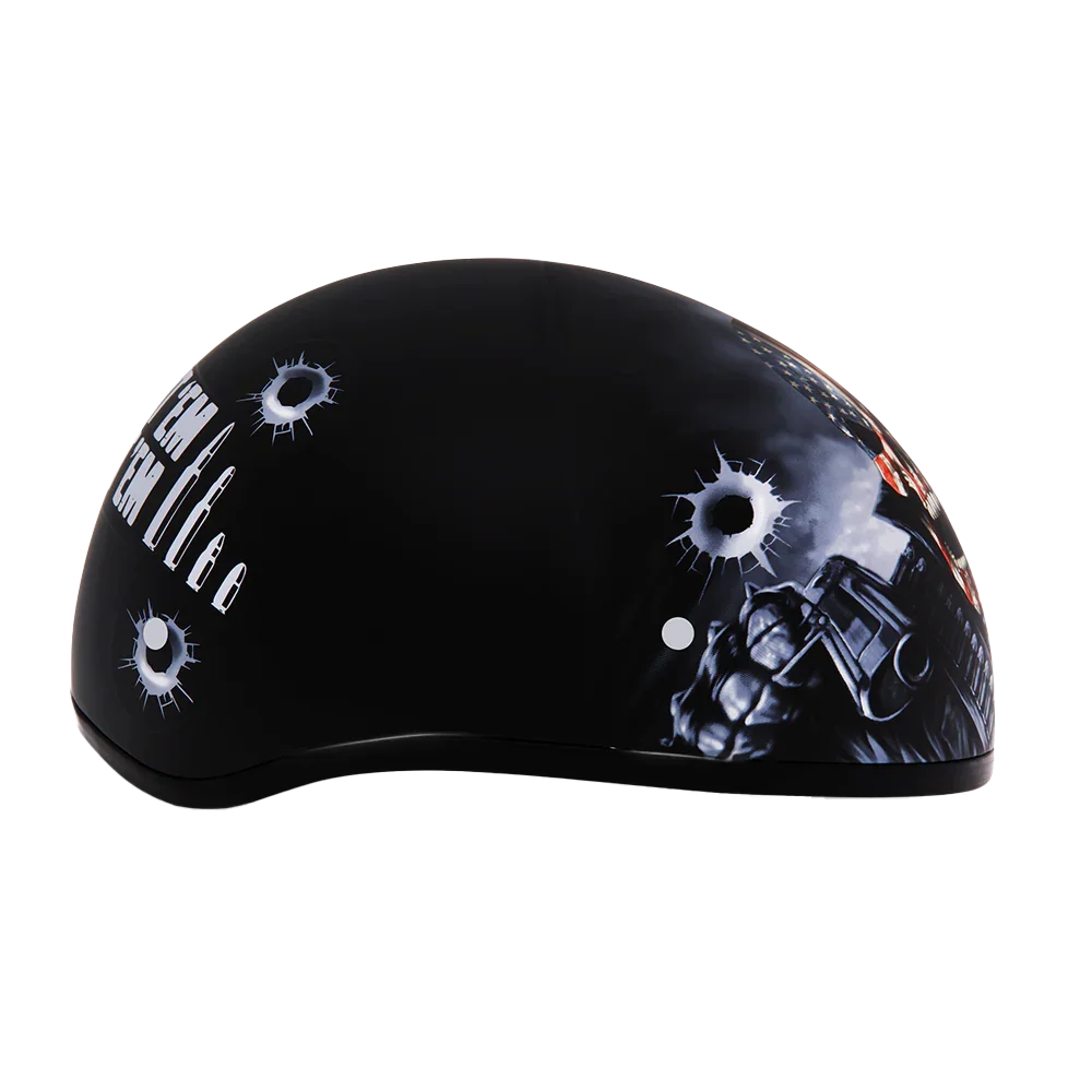 Daytona Helmets DOT Approved Daytona Motorcycle Half Face Helmet - Skull Cap Graphics for Men & Women, Scooters, ATVs, UTVs & Choppers - W/ Come Get 'Em