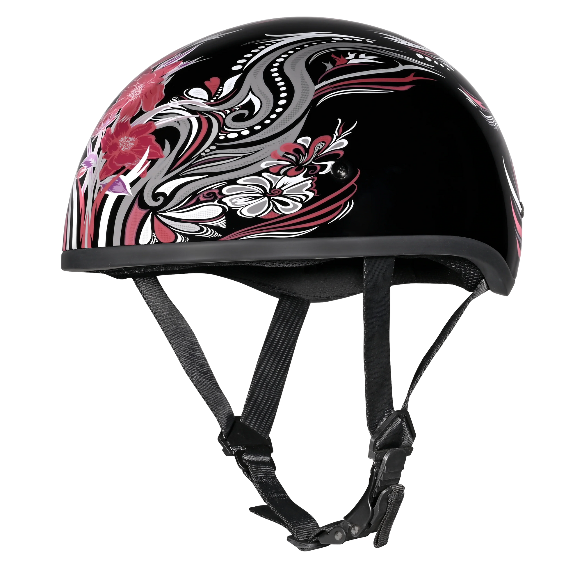 Daytona Helmets DOT Approved Daytona Motorcycle Half Face Helmet - Skull Cap Graphics for Men & Women, Scooters, ATVs, UTVs & Choppers - W/ Boss Bitch