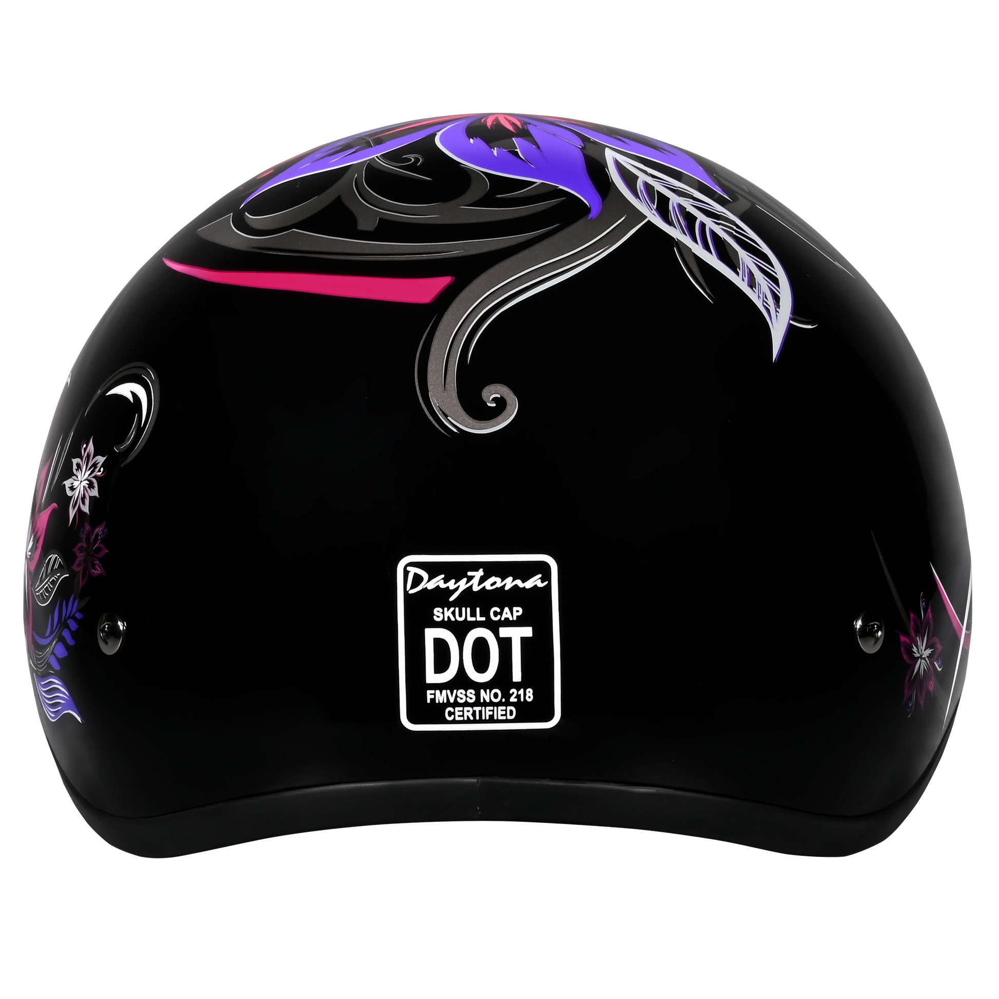 Daytona Helmets DOT Approved Daytona Motorcycle Half Face Helmet - Skull Cap Graphics for Men & Women, Scooters, ATVs, UTVs & Choppers - W/ Flowers