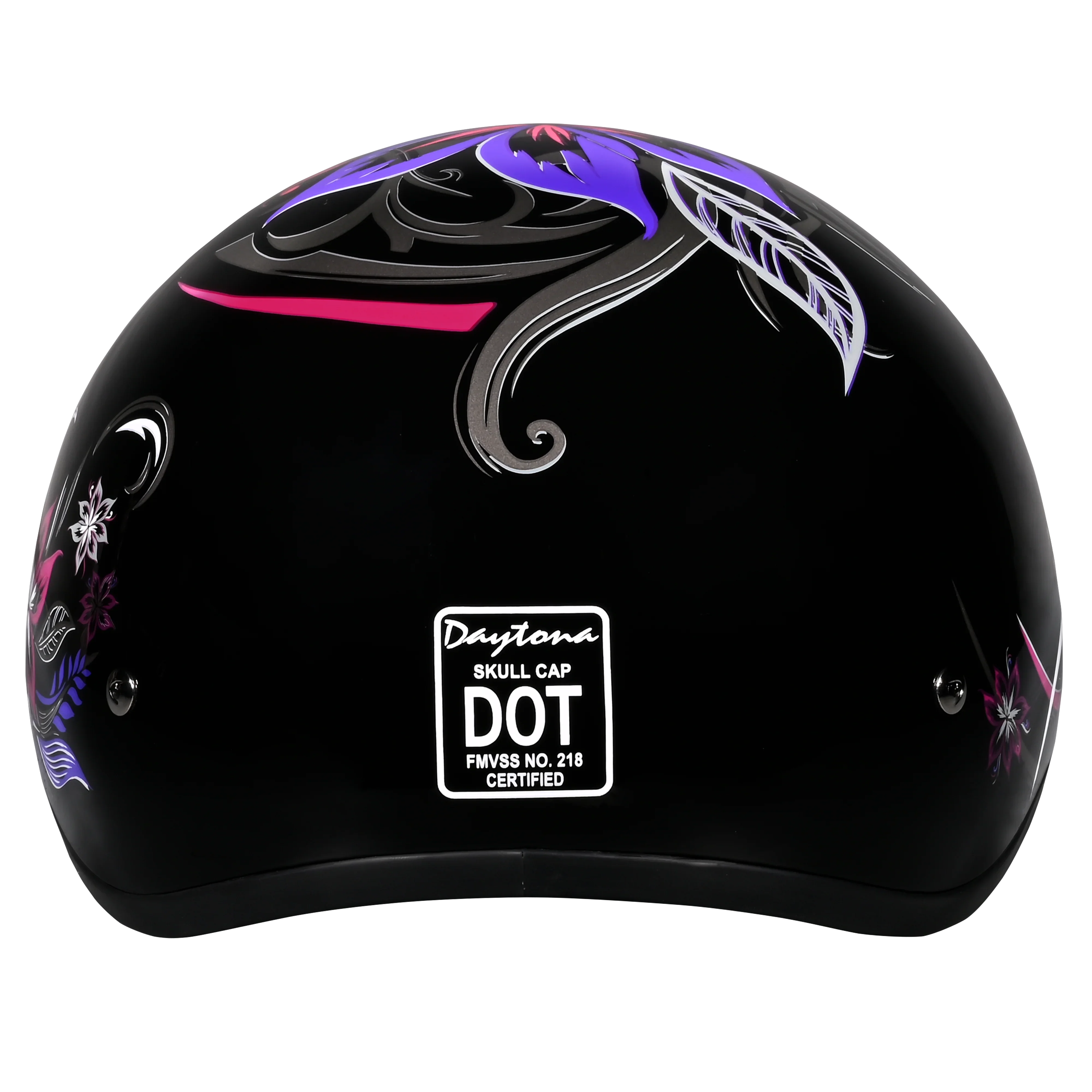 Daytona Helmets DOT Approved Daytona Motorcycle Half Face Helmet - Skull Cap Graphics for Men & Women, Scooters, ATVs, UTVs & Choppers - W/ Flowers