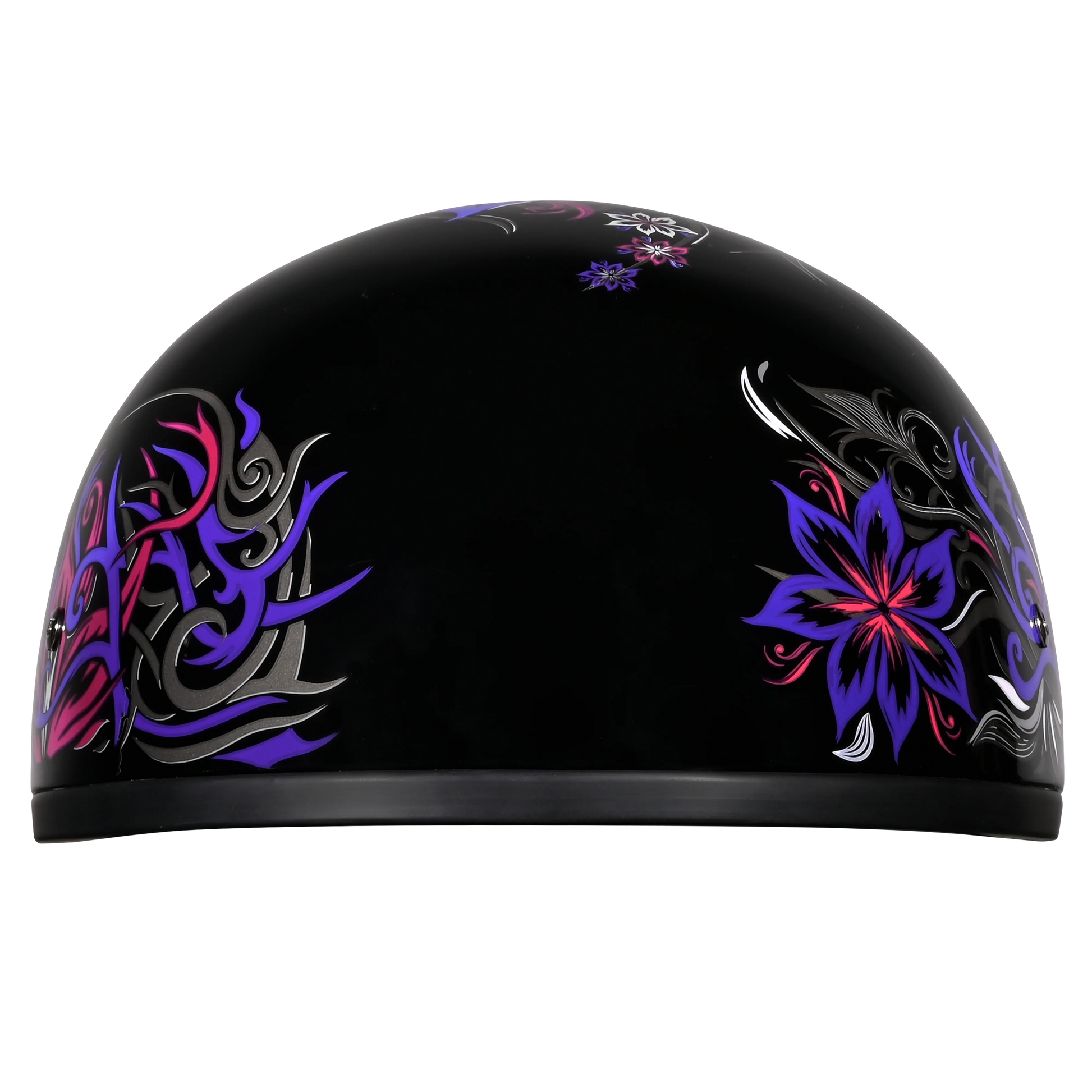 Daytona Helmets DOT Approved Daytona Motorcycle Half Face Helmet - Skull Cap Graphics for Men & Women, Scooters, ATVs, UTVs & Choppers - W/ Flowers