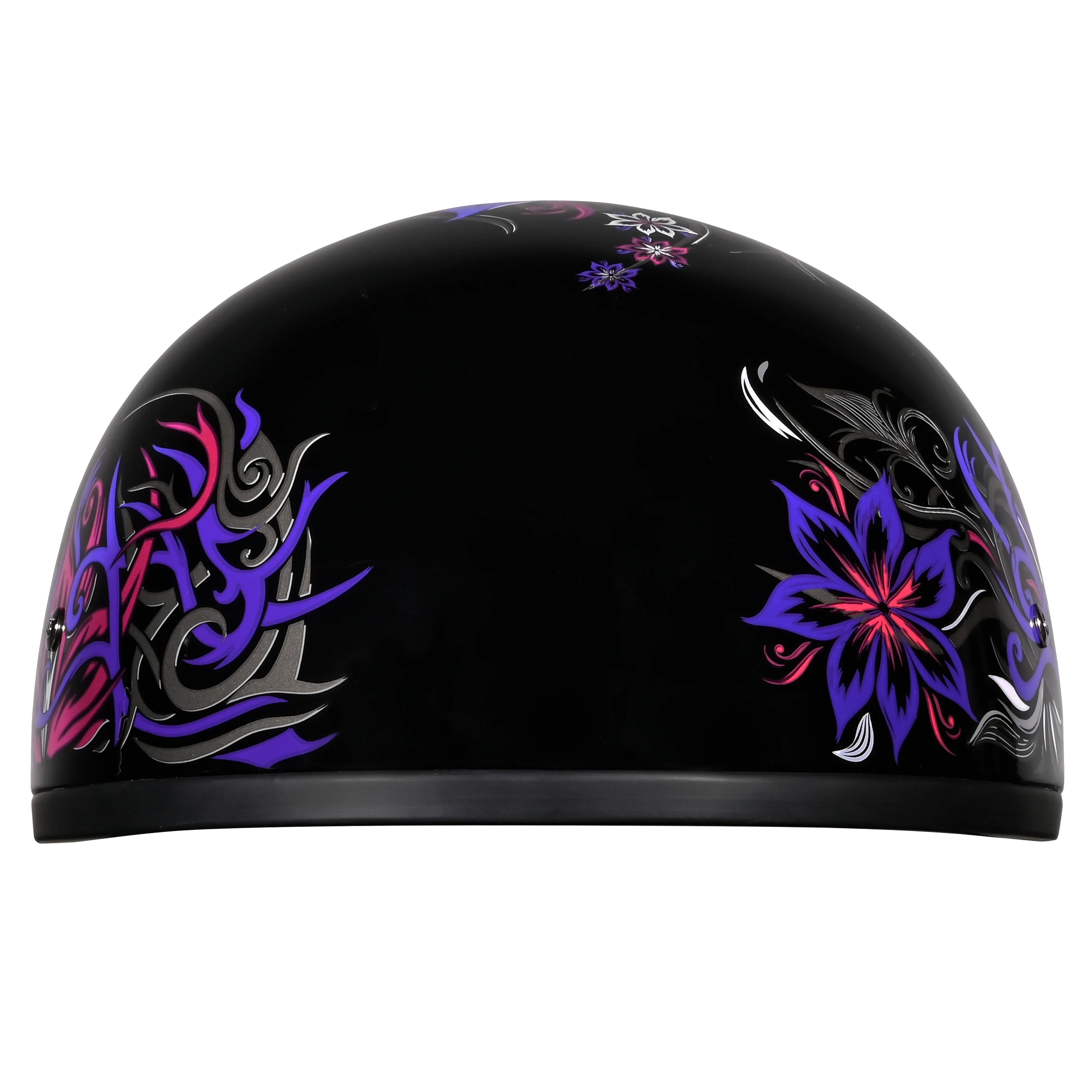 Daytona Helmets DOT Approved Daytona Motorcycle Half Face Helmet - Skull Cap Graphics for Men & Women, Scooters, ATVs, UTVs & Choppers - W/ Flowers