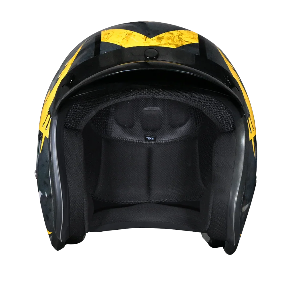 Daytona Helmets DOT Approved Daytona Cruiser Open Face Motorcycle Helmet - Men, Women & Youth - With Visor & Graphics - W/ Toxic
