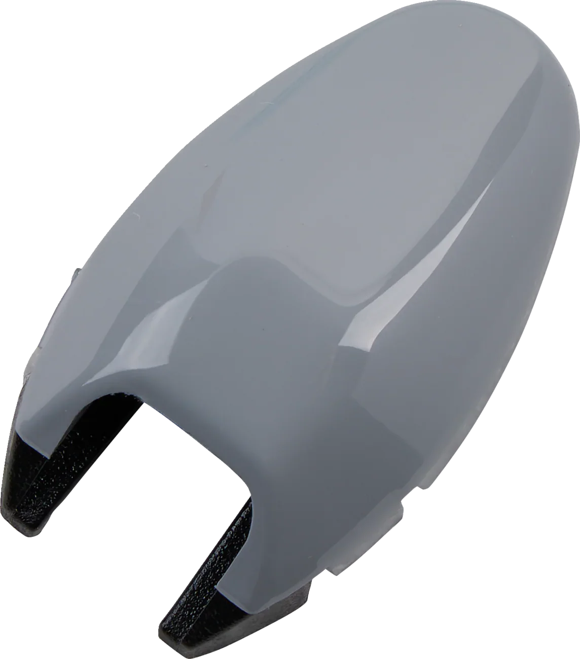 Gray motorcycle helmet visor shield with black foam lining for secure fit and protection