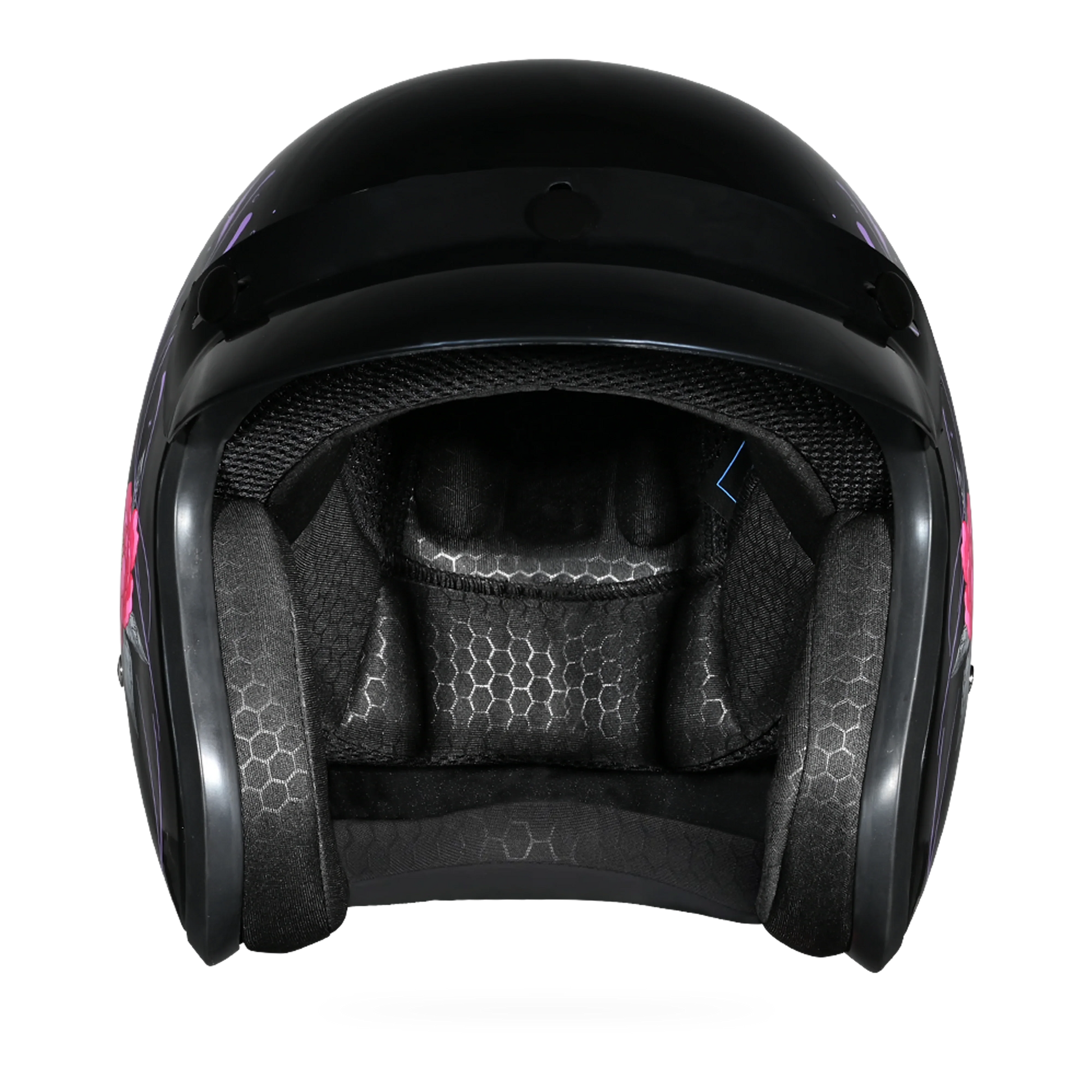 Daytona Helmets DOT Approved Daytona Cruiser Open Face Motorcycle Helmet - Men, Women & Youth - With Visor & Graphics - W/ Butterfly