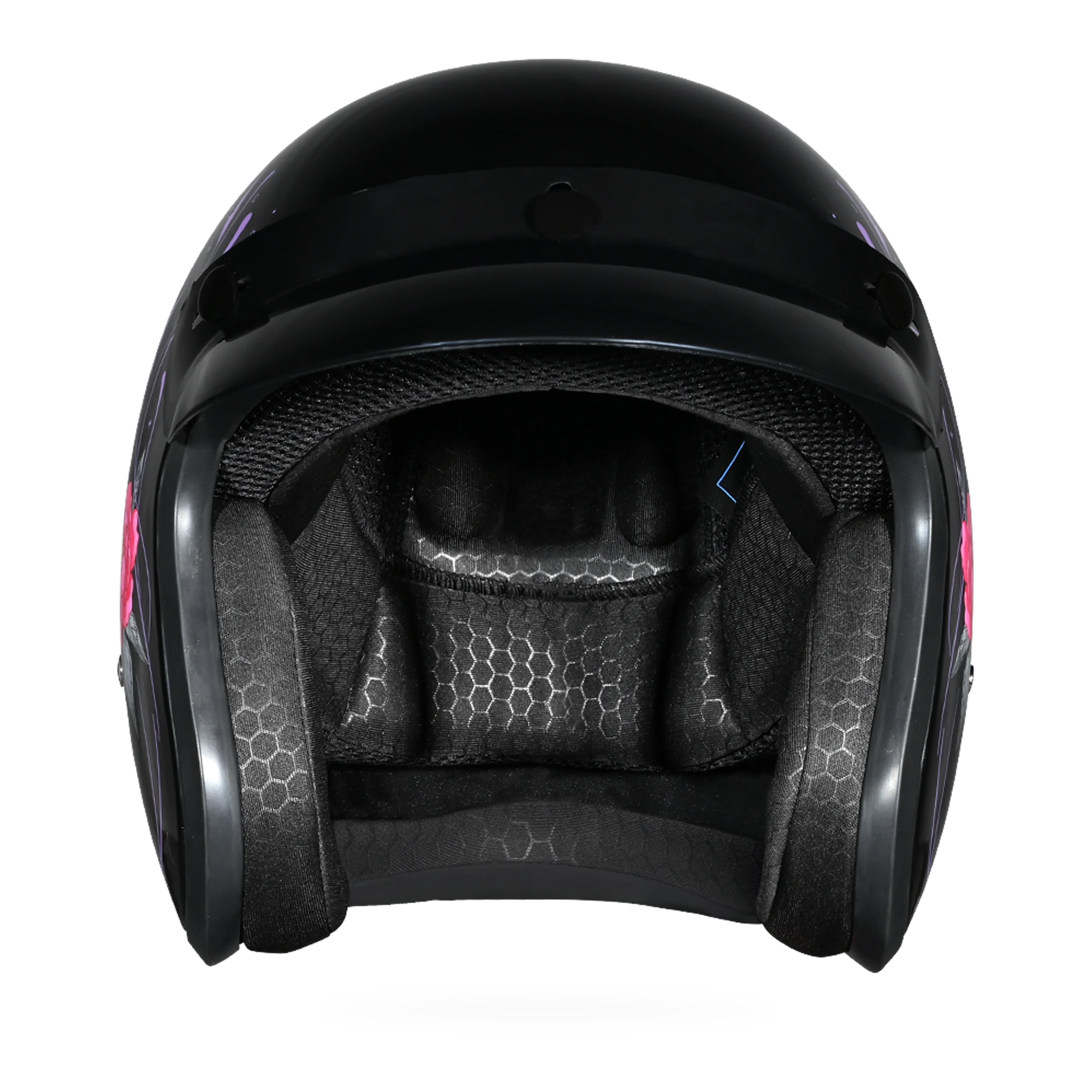Daytona Helmets DOT Approved Daytona Cruiser Open Face Motorcycle Helmet - Men, Women & Youth - With Visor & Graphics - W/ Butterfly