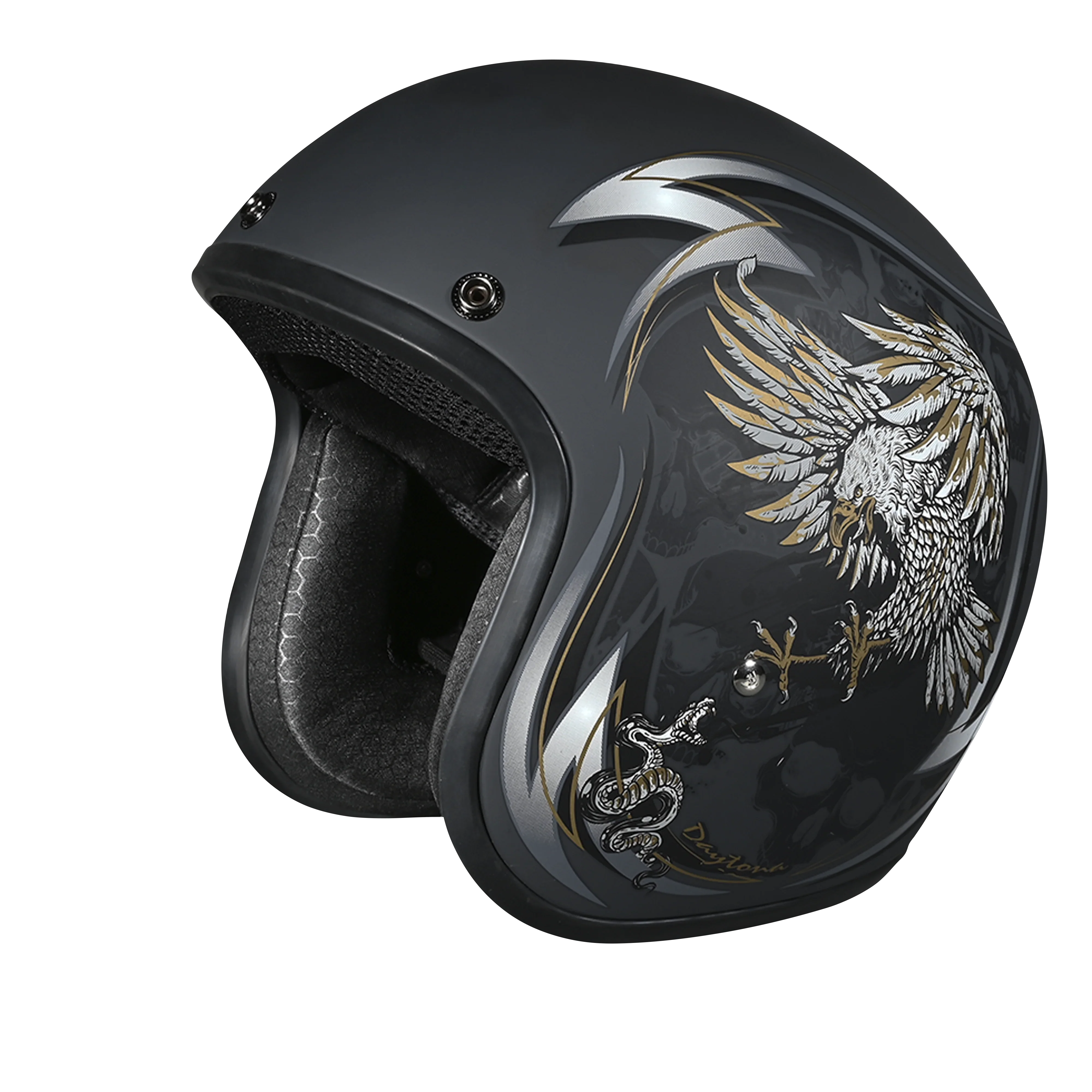 Daytona Helmets DOT Approved Daytona Cruiser Open Face Motorcycle Helmet - Men, Women & Youth - With Visor & Graphics - W/ Wild Soul