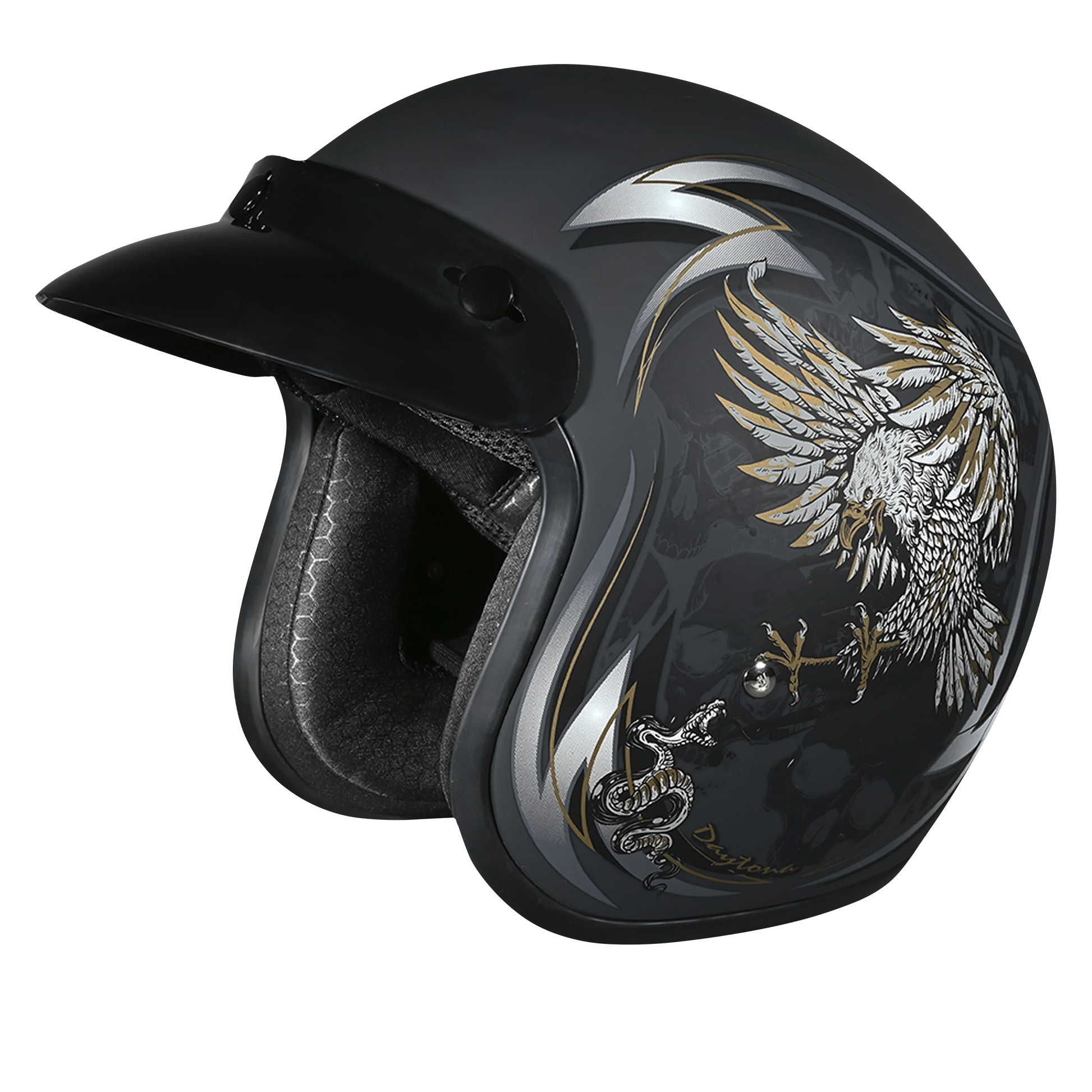 Daytona Helmets DOT Approved Daytona Cruiser Open Face Motorcycle Helmet - Men, Women & Youth - With Visor & Graphics - W/ Wild Soul