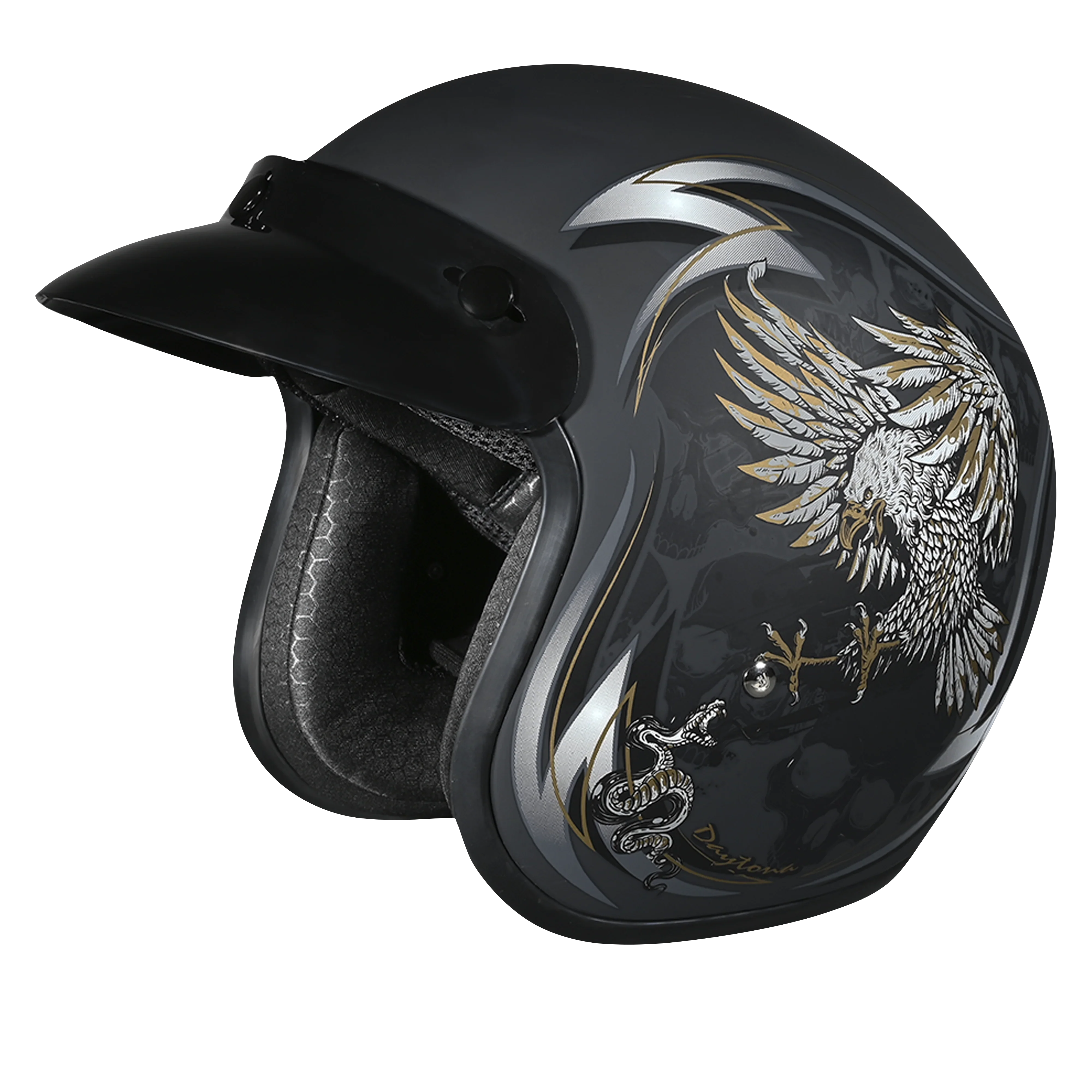 Daytona Helmets DOT Approved Daytona Cruiser Open Face Motorcycle Helmet - Men, Women & Youth - With Visor & Graphics - W/ Wild Soul
