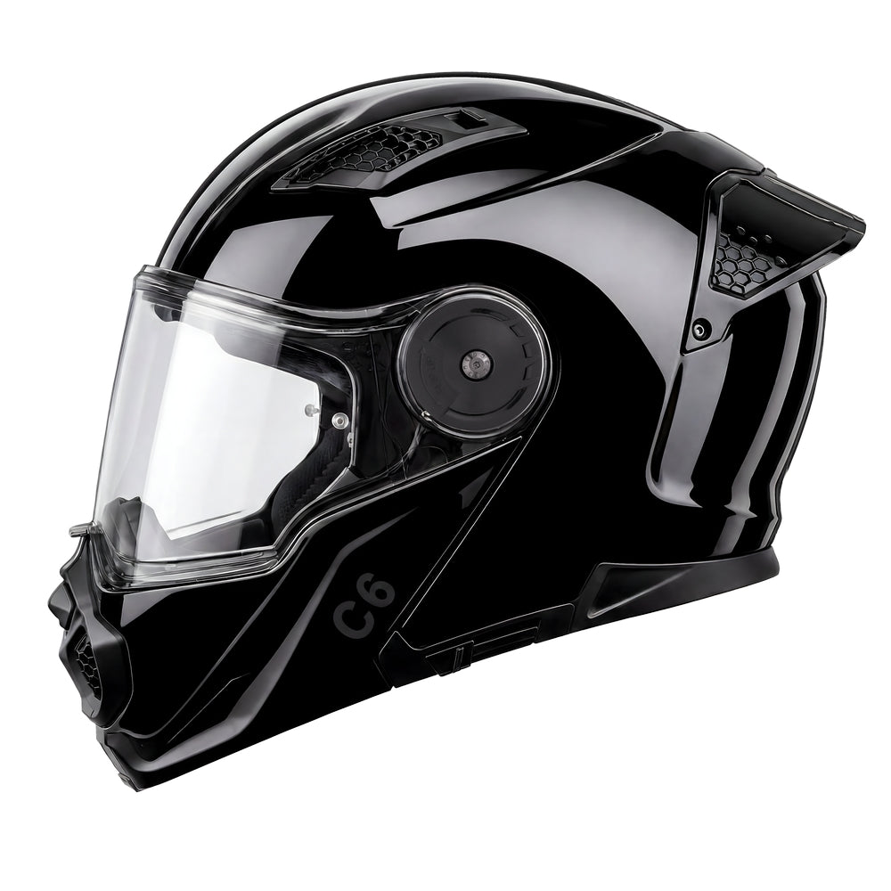 D.O.T. & ECE Daytona C6 Modular Helmet- Hi-Gloss Black