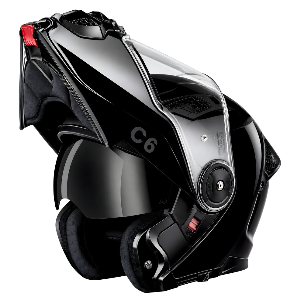 D.O.T. & ECE Daytona C6 Modular Helmet- Hi-Gloss Black