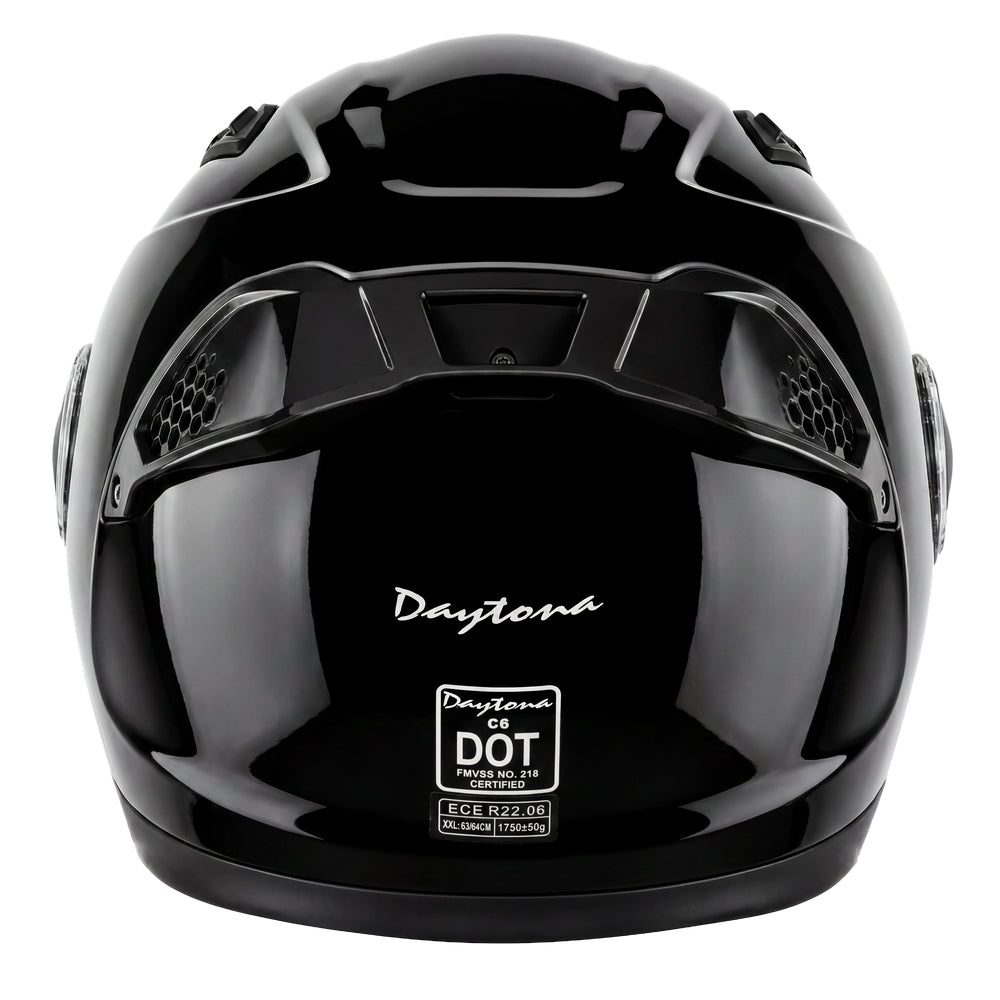 D.O.T. & ECE Daytona C6 Modular Helmet- Hi-Gloss Black