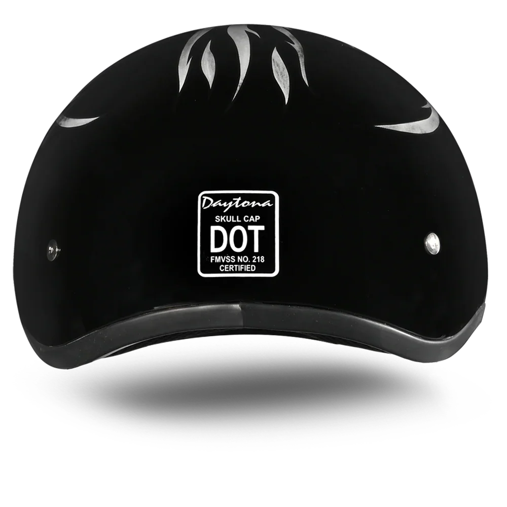 Daytona Helmets DOT Approved Daytona Motorcycle Half Face Helmet - Skull Cap Graphics for Men & Women, Scooters, ATVs, UTVs & Choppers - W/ Ignite Grey