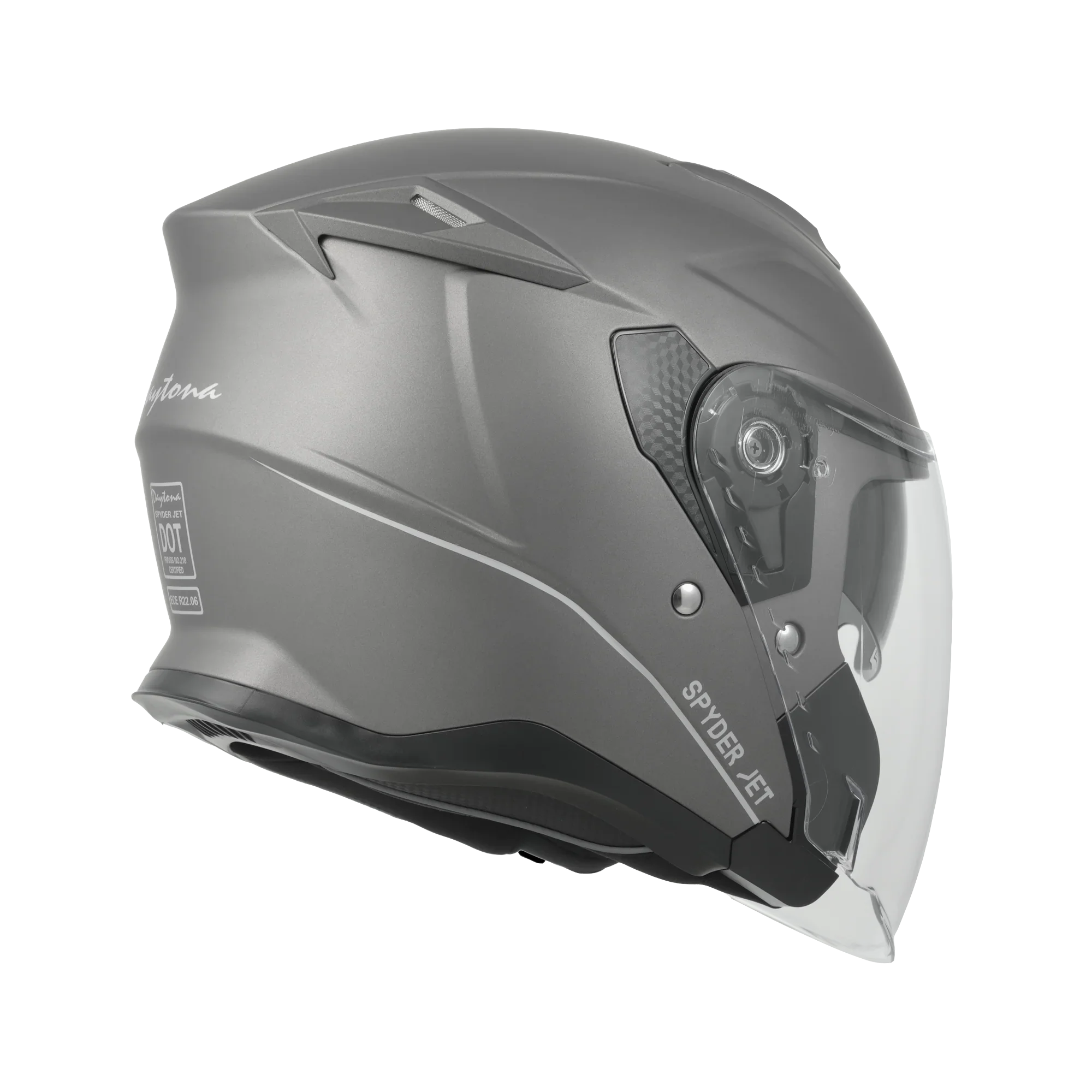 Daytona Helmets D.O.T. & ECE Daytona Spyder Jet- Gun Metal Grey Dull Metallic