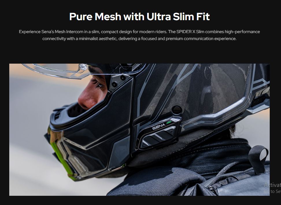SENA Spider X Slim Intercom Bluetooth Helmet Headset Sound by BOSE Single Pack