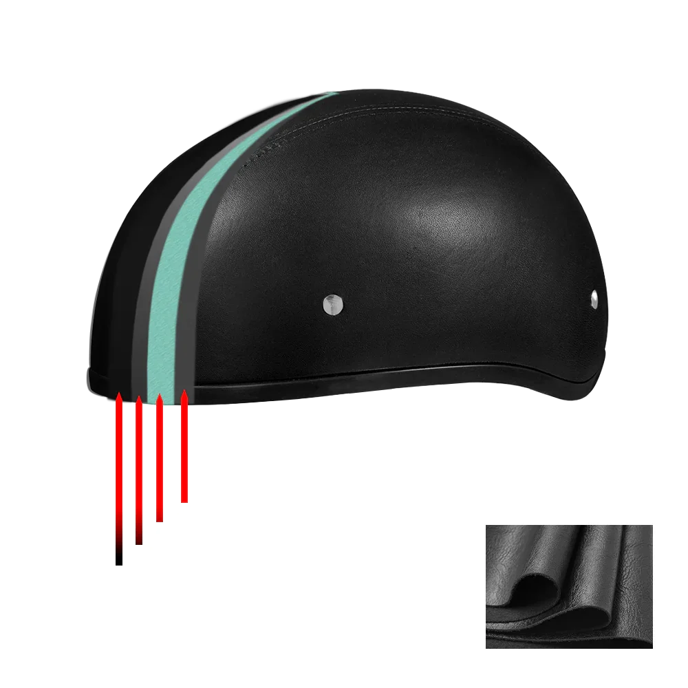 Daytona Helmets D.O.T. Daytona Skull Cap- Leather Covered
