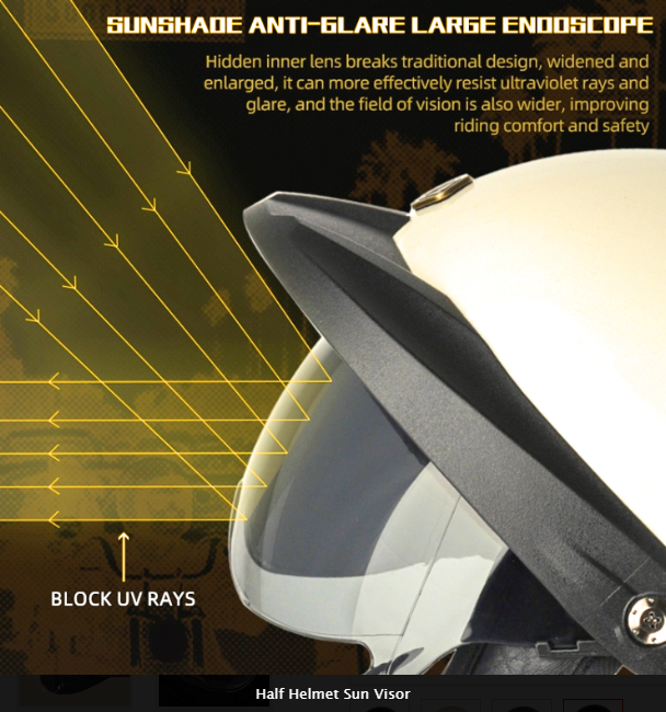 Soman H6 Motorcycle Half Helmet w/Sunshield