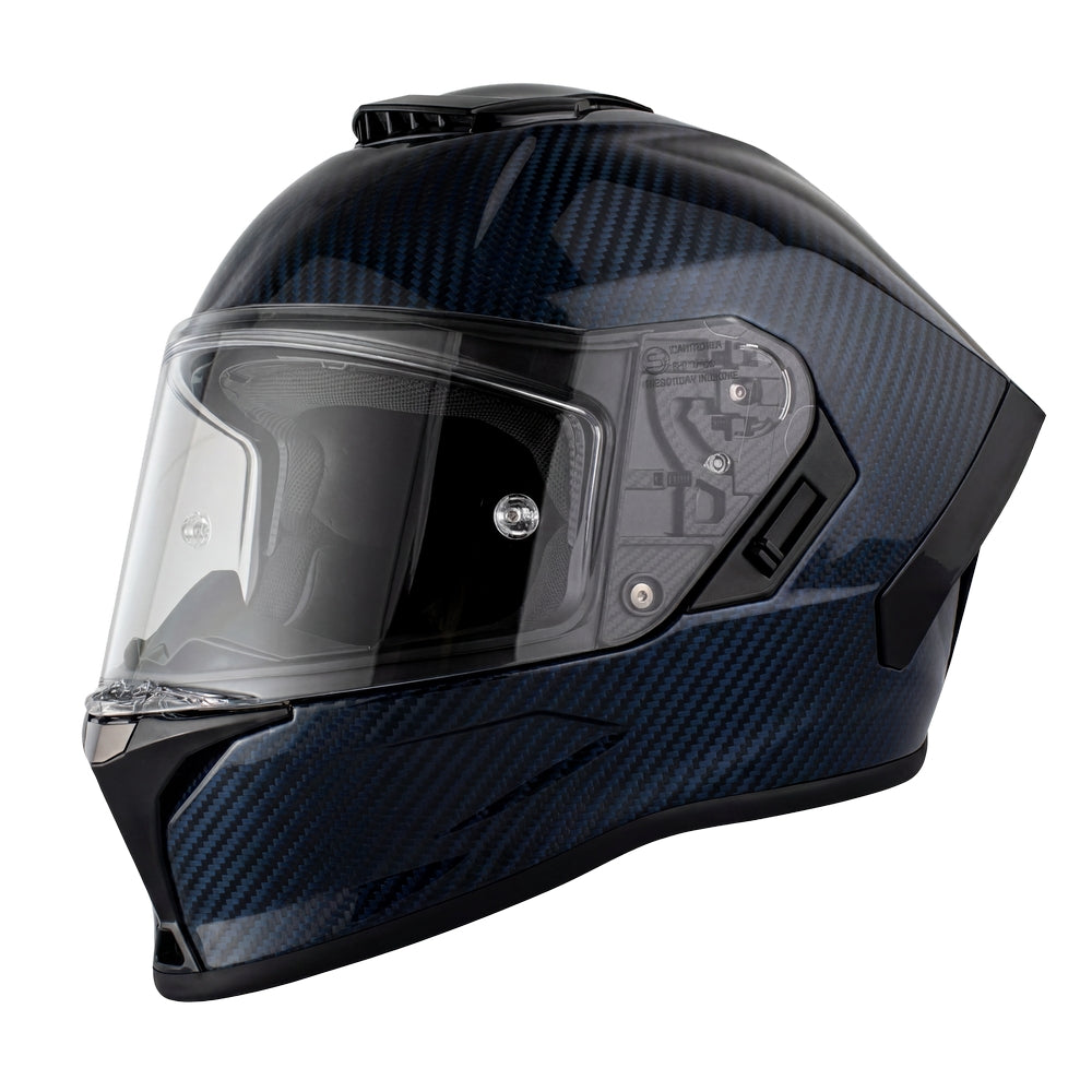 D.O.T. & ECE Daytona Viper Full Face Helmet- Blue Carbon Fiber