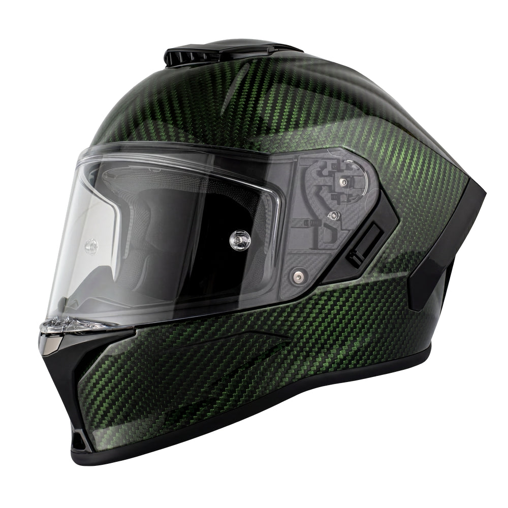 D.O.T. & ECE Daytona Viper Full Face Helmet- Green Carbon Fiber