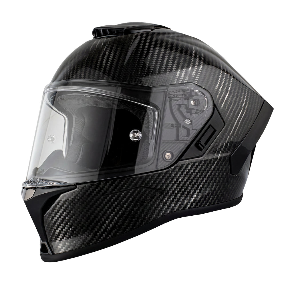 D.O.T. & ECE Daytona Viper Full Face Helmet- Silver Carbon Fiber