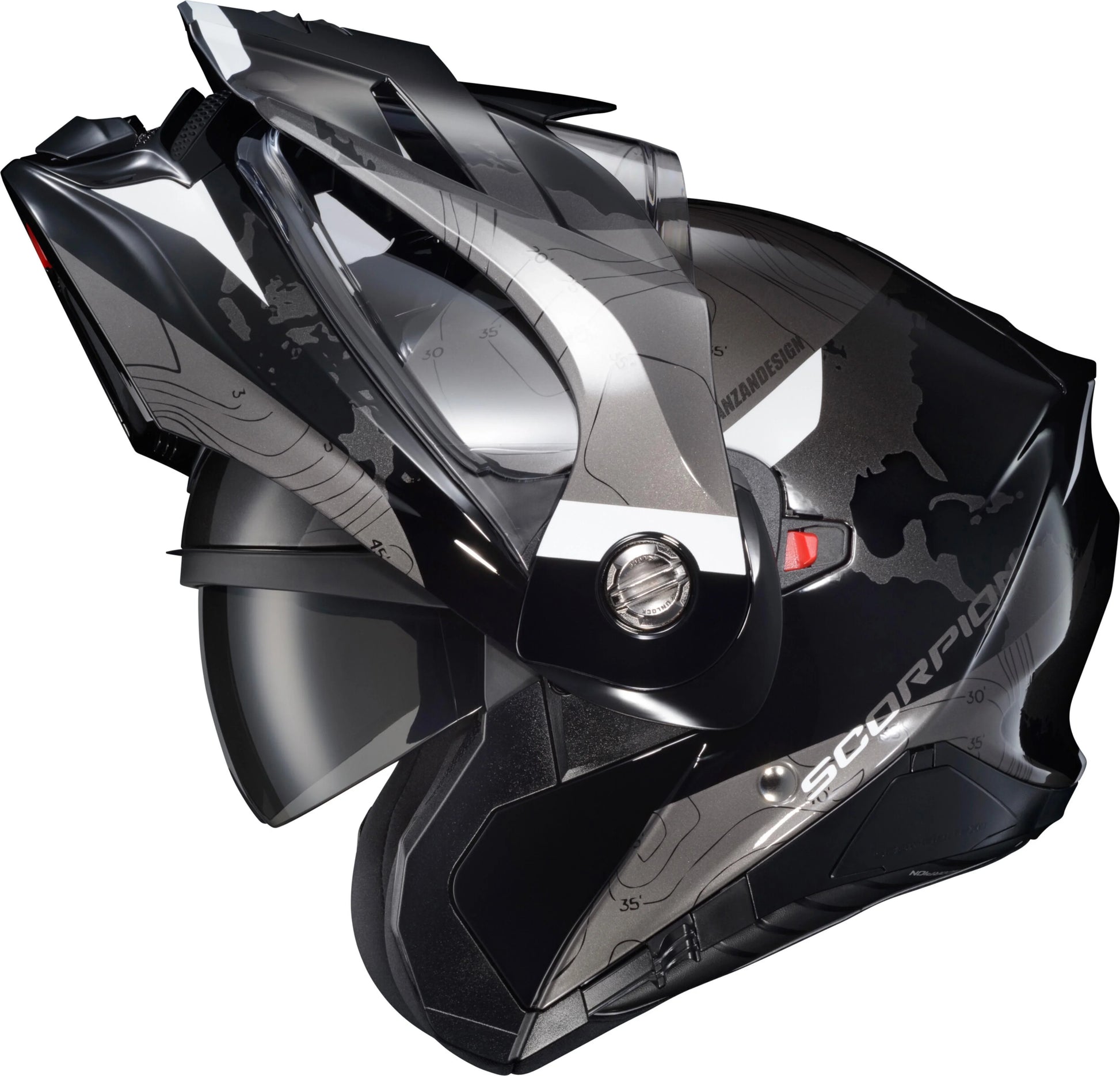 SCORPION EXO EXO-AT960 Modular Helmet Topographic