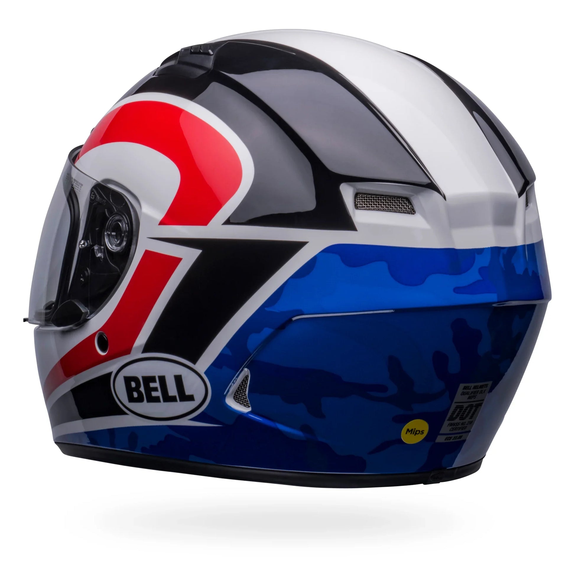 BELL PS QUALIFIER DLX MIPS BLITZ/BLUE WHITE BLUE CAMO