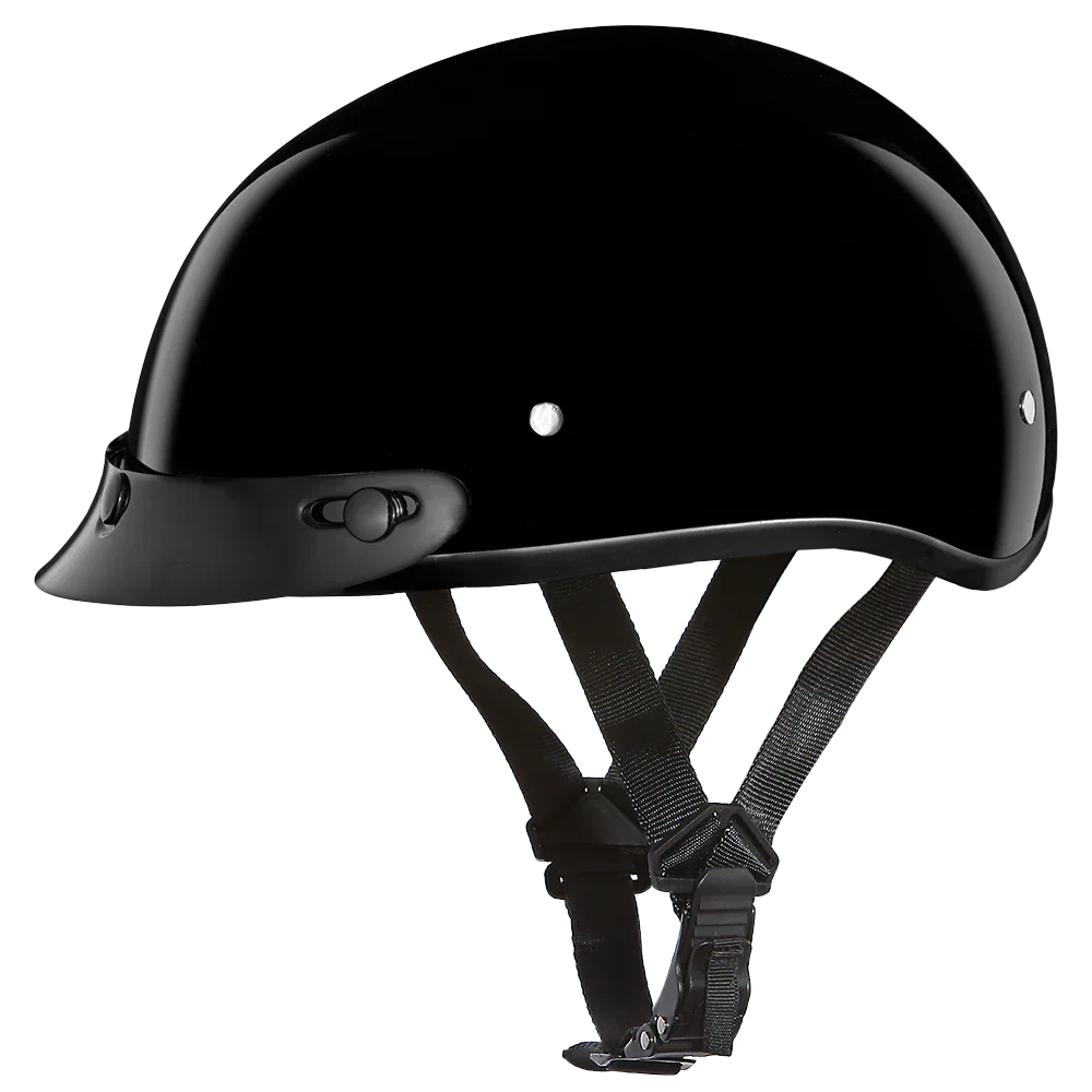 Daytona Helmets D.O.T. Daytona Skull Cap Jr.- Hi-Gloss Black