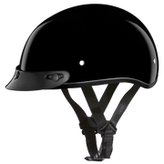 Daytona Helmets DOT Approved Daytona Skull Cap Half Shell Motorcycle Helmet - Beanie Style for Motorcycles, Cruisers, Scooters, and Mopeds - Hi-Gloss Black