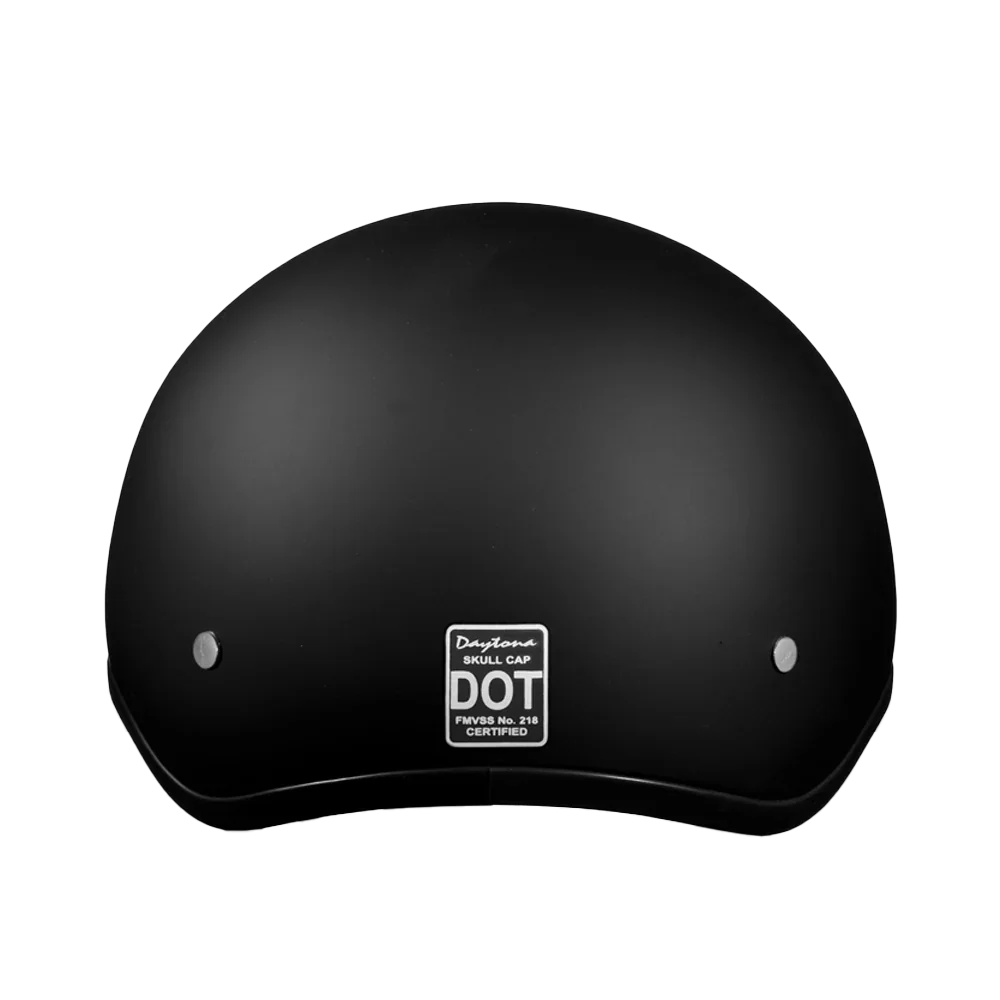 Daytona Helmets DOT Approved Daytona Skull Cap Half Shell Motorcycle Helmet - Beanie Style for Motorcycles, Cruisers, Scooters, and Mopeds - Dull Black