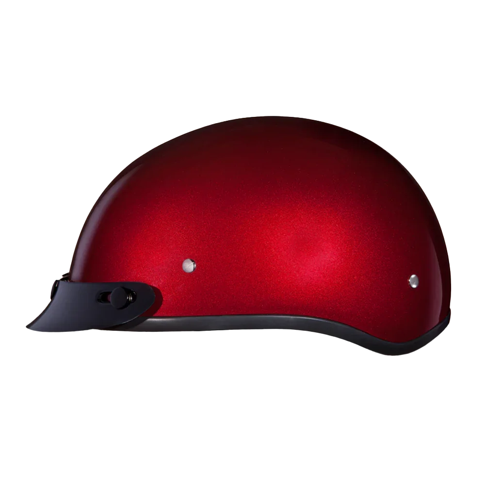 Daytona Helmets DOT Approved Daytona Skull Cap Half Shell Motorcycle Helmet - Beanie Style for Motorcycles, Cruisers, Scooters, and Mopeds - Black Cherry