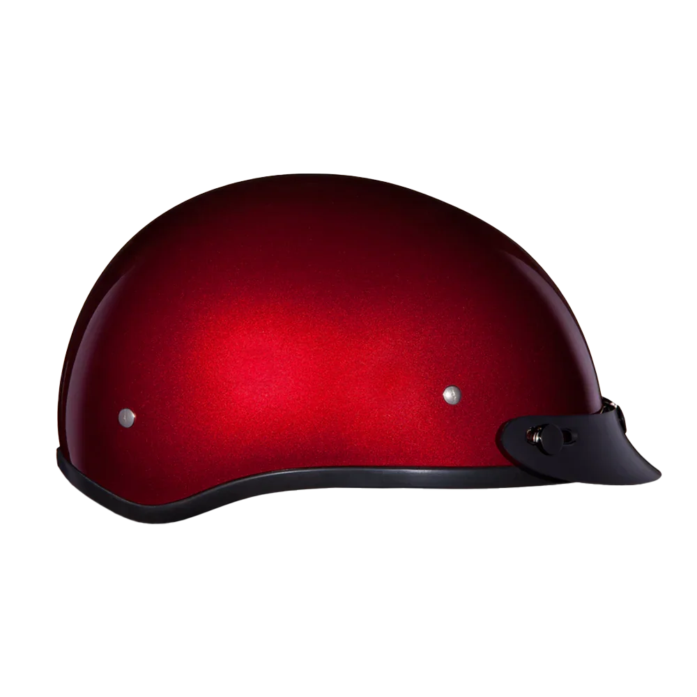 Daytona Helmets DOT Approved Daytona Skull Cap Half Shell Motorcycle Helmet - Beanie Style for Motorcycles, Cruisers, Scooters, and Mopeds - Black Cherry